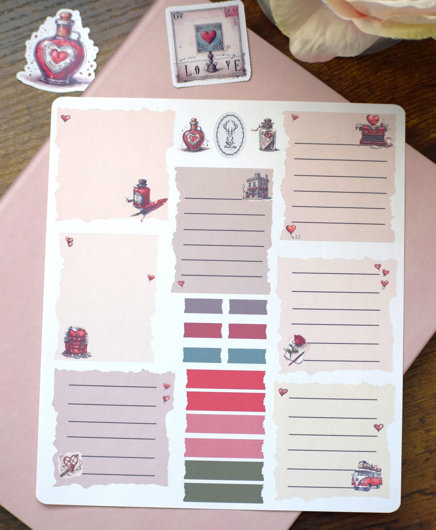 Journal Deco Planner Stickers Kit #19 Traveling Love Letter