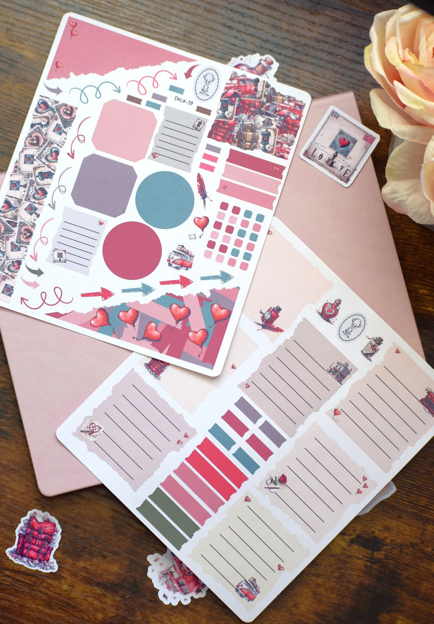 Journal Deco Planner Stickers Kit #19 Traveling Love Letter