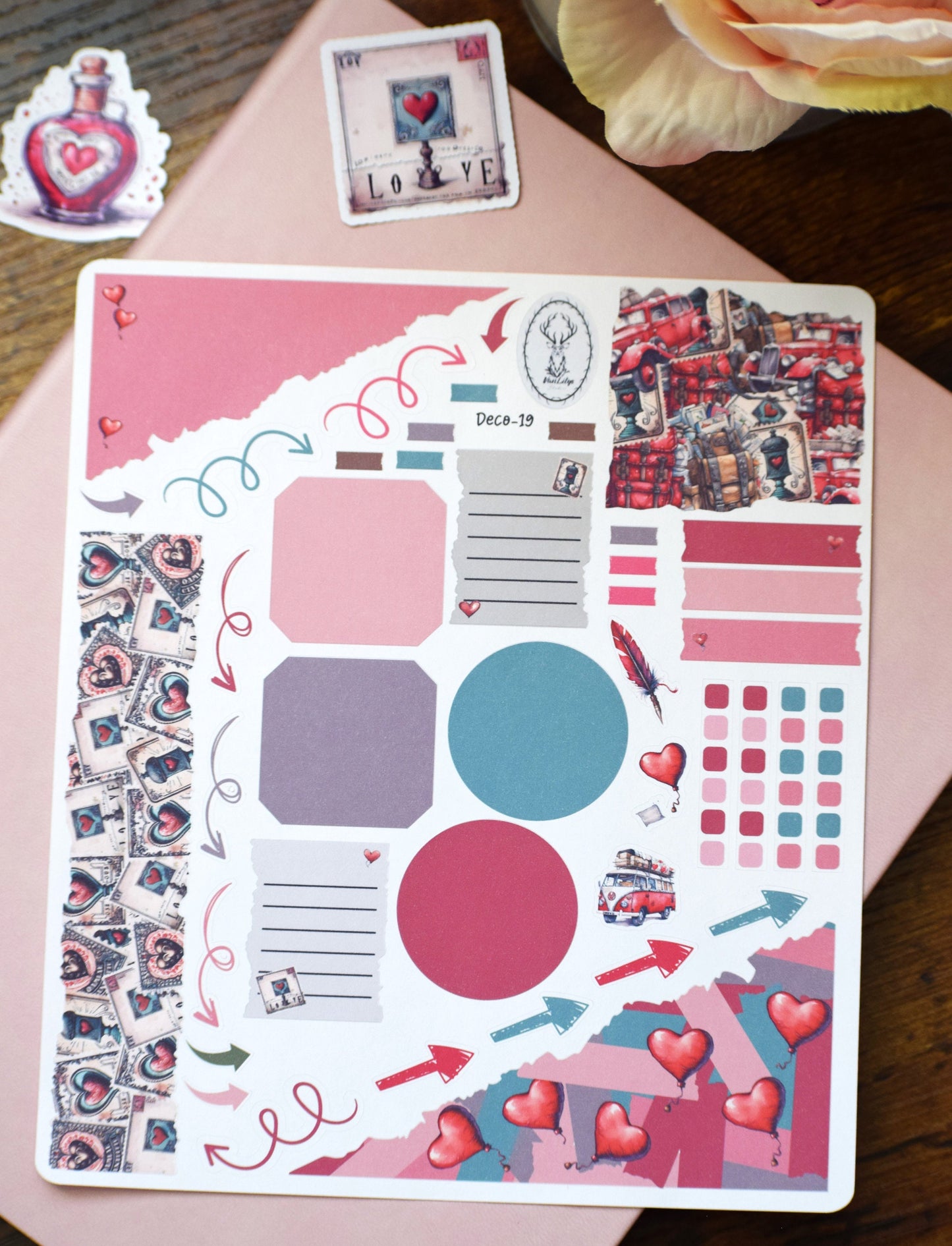 Journal Deco Planner Stickers Kit #19 Traveling Love Letter