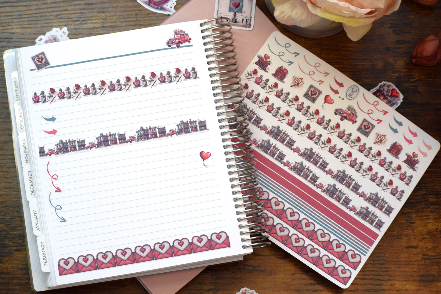 Washi Planner Sticker Sheet, Traveling Love Letter #19