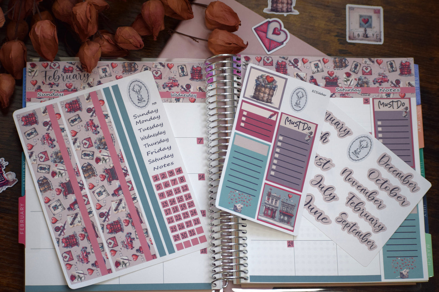 Erin Condren|TBM Monthly Planner Sticker Sheet, Traveling Love Letter
