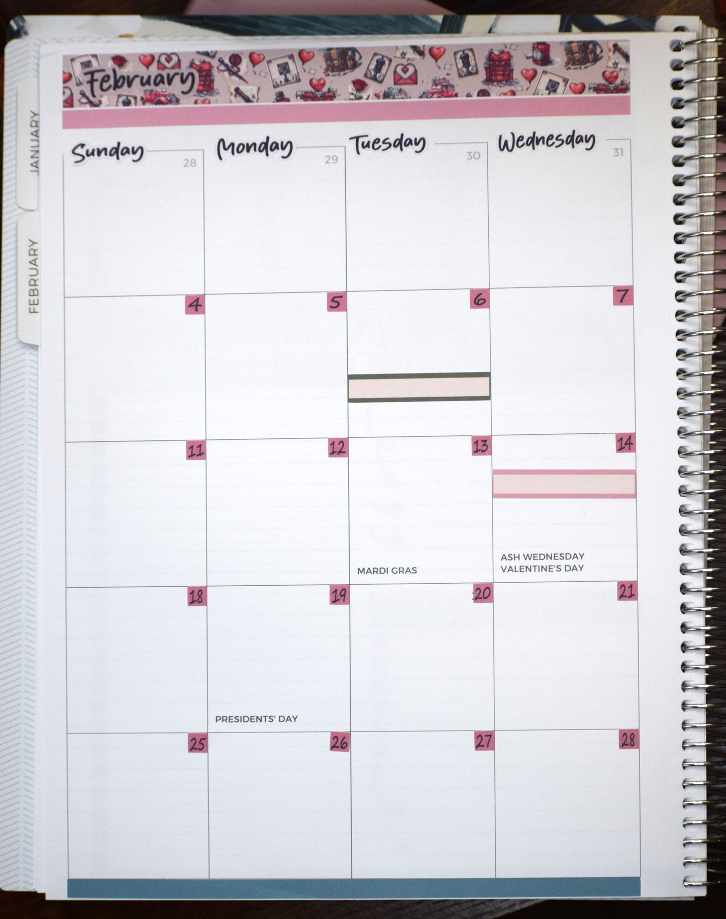 Plum Paper 8.5x11 Monthly Header Sheet Planner Stickers #19, Traveling Love Letter