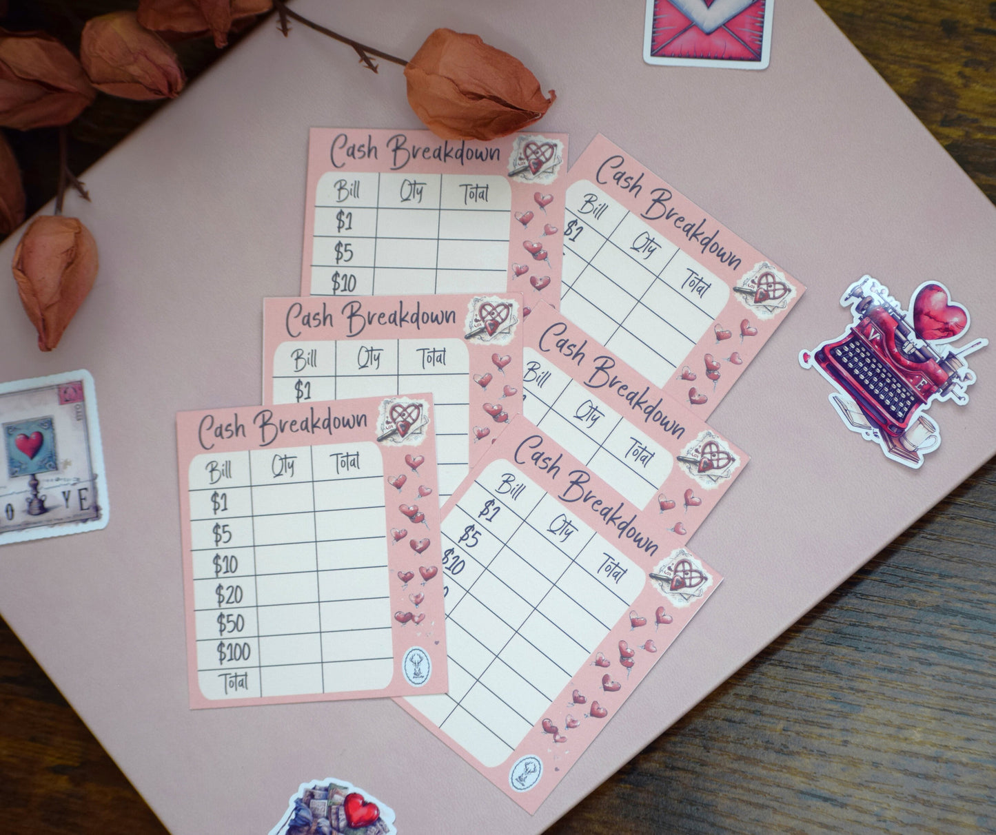 Budget Kit Add-On for the Erin Condren 7x9 and 8.5x11 Monthly Planners, Traveling Love Letter #19