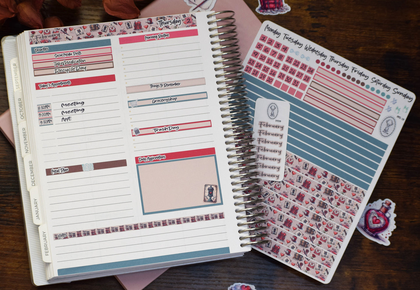 Plum Paper 7x9 Daily Weekly Planner Sticker Kit #19, Traveling Love Letter