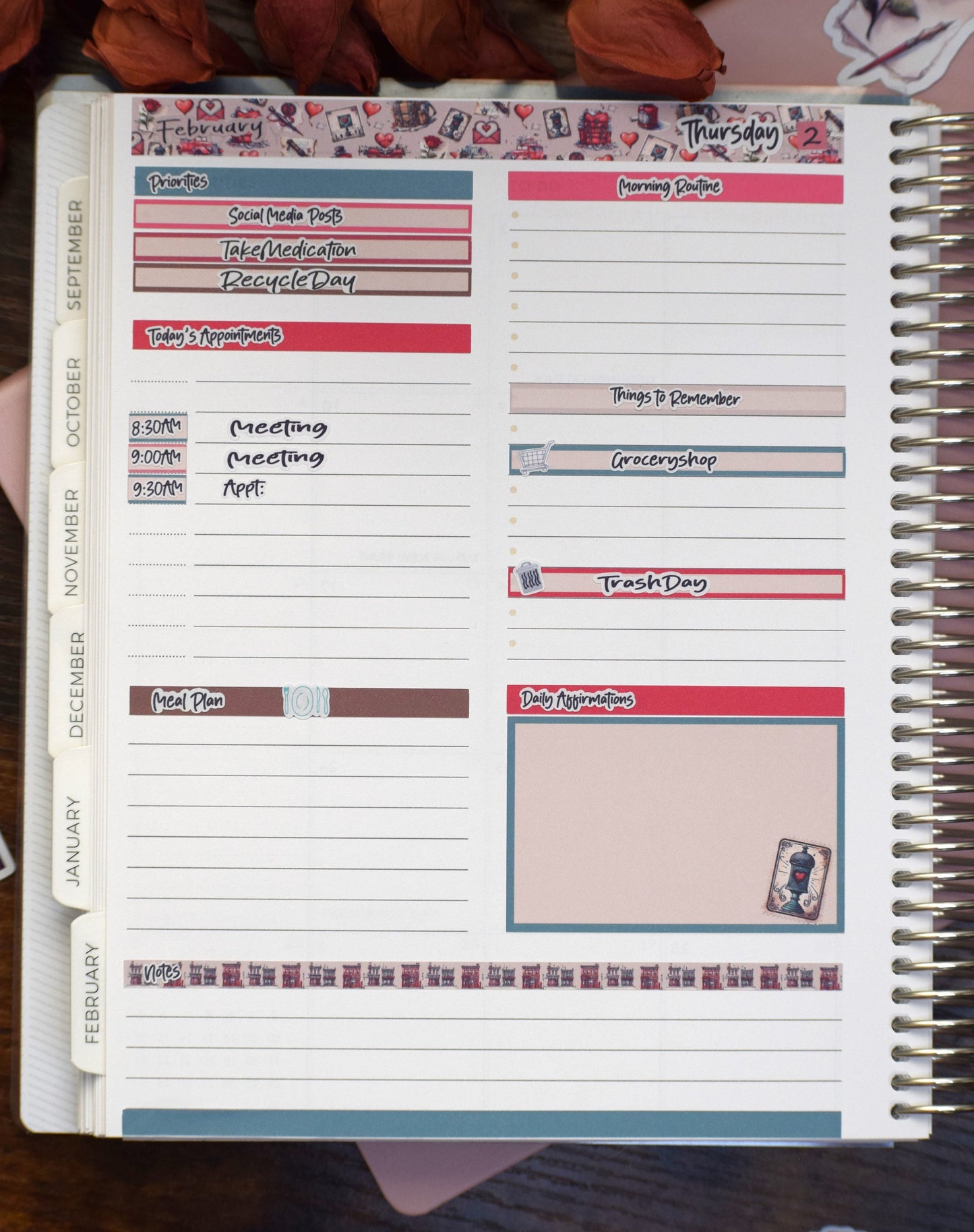 Plum Paper 7x9 Daily Weekly Planner Sticker Kit #19, Traveling Love Letter