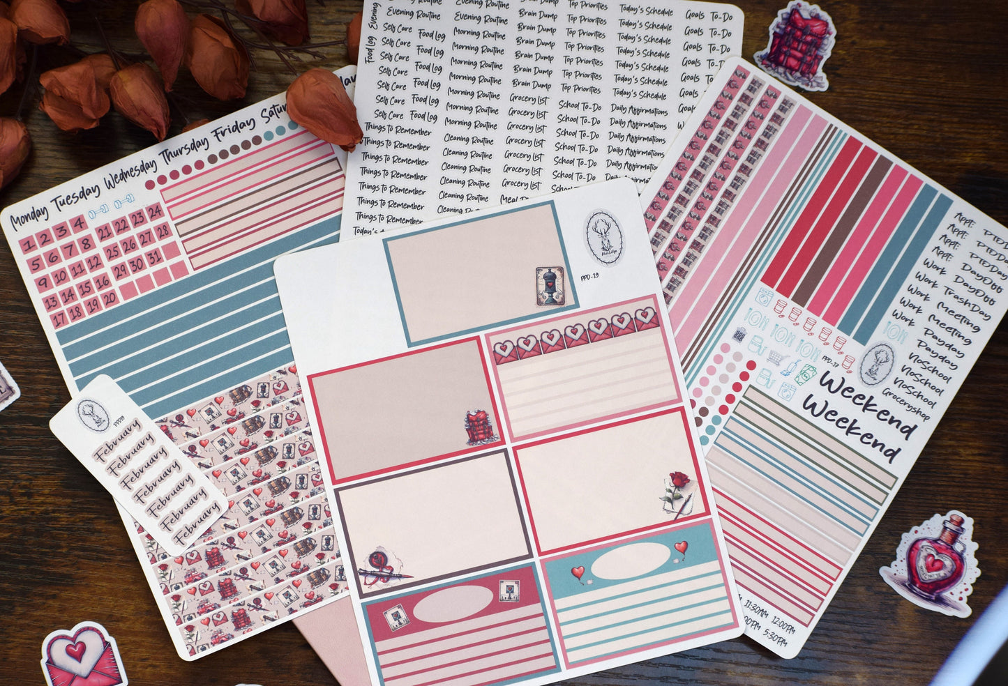 Plum Paper 7x9 Daily Weekly Planner Sticker Kit #19, Traveling Love Letter
