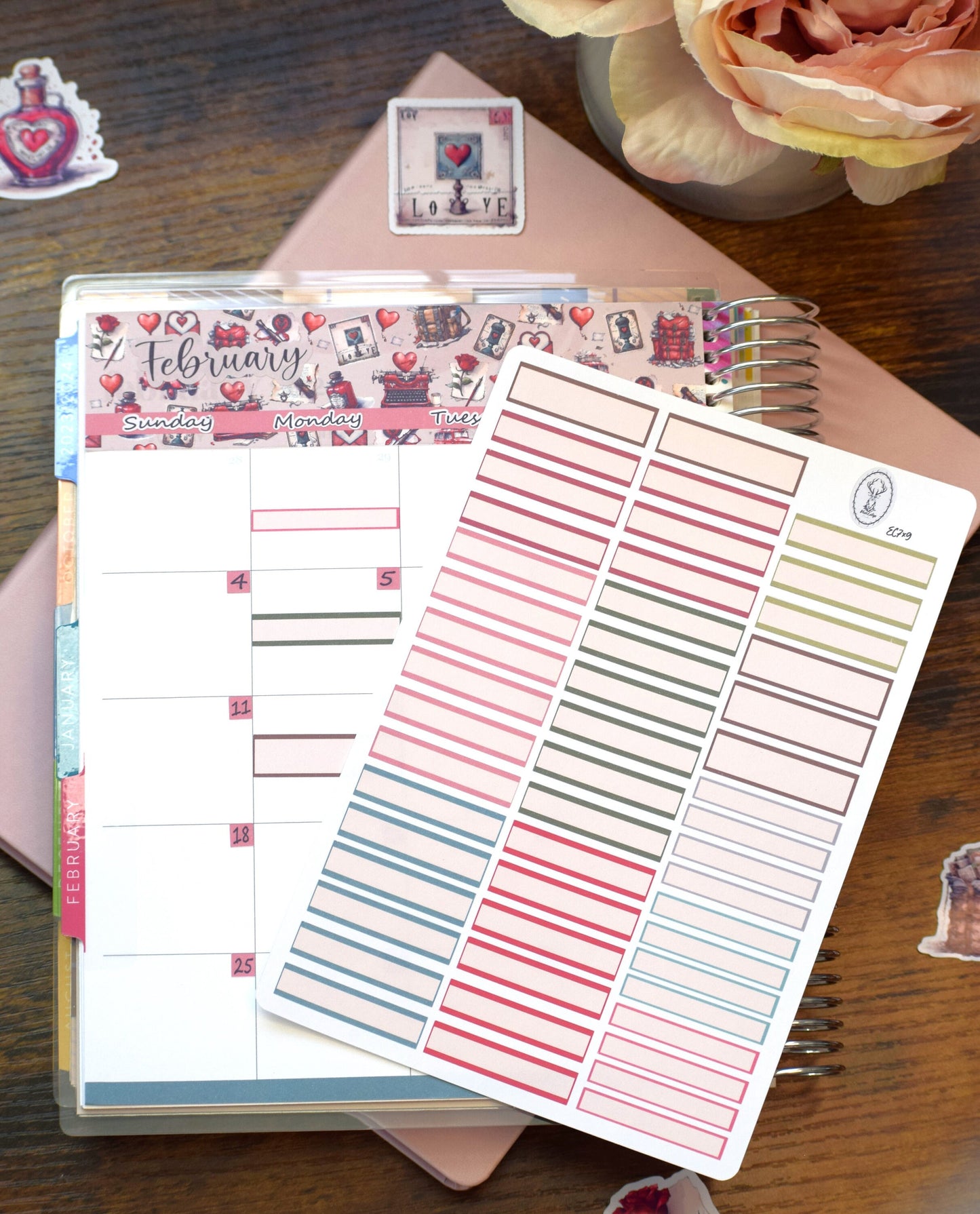 Month Labels Planner Sticker Sheet For Monthly Spread, Traveling Love Letter Colorway