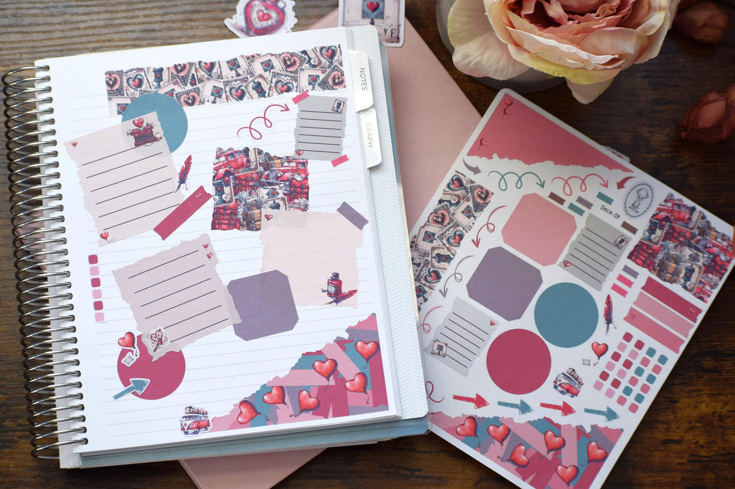 Journal Deco Planner Stickers Kit #19 Traveling Love Letter