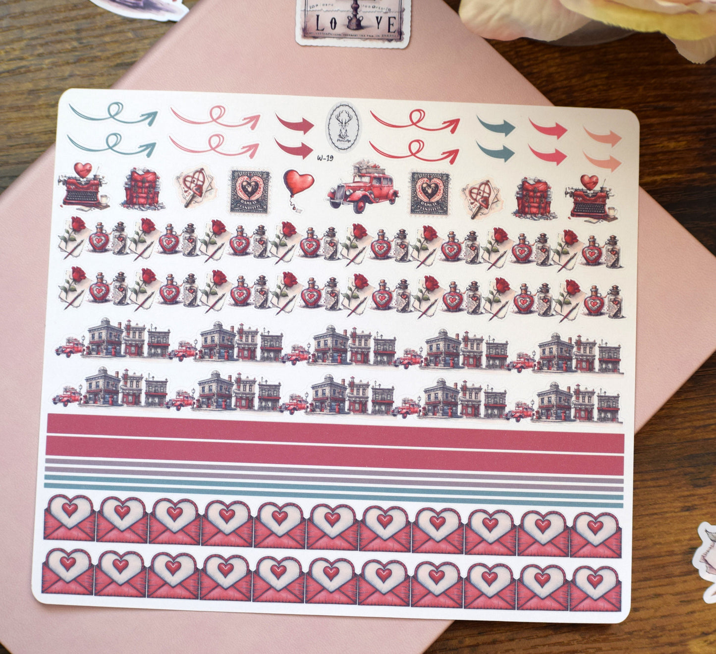 Washi Planner Sticker Sheet, Traveling Love Letter #19
