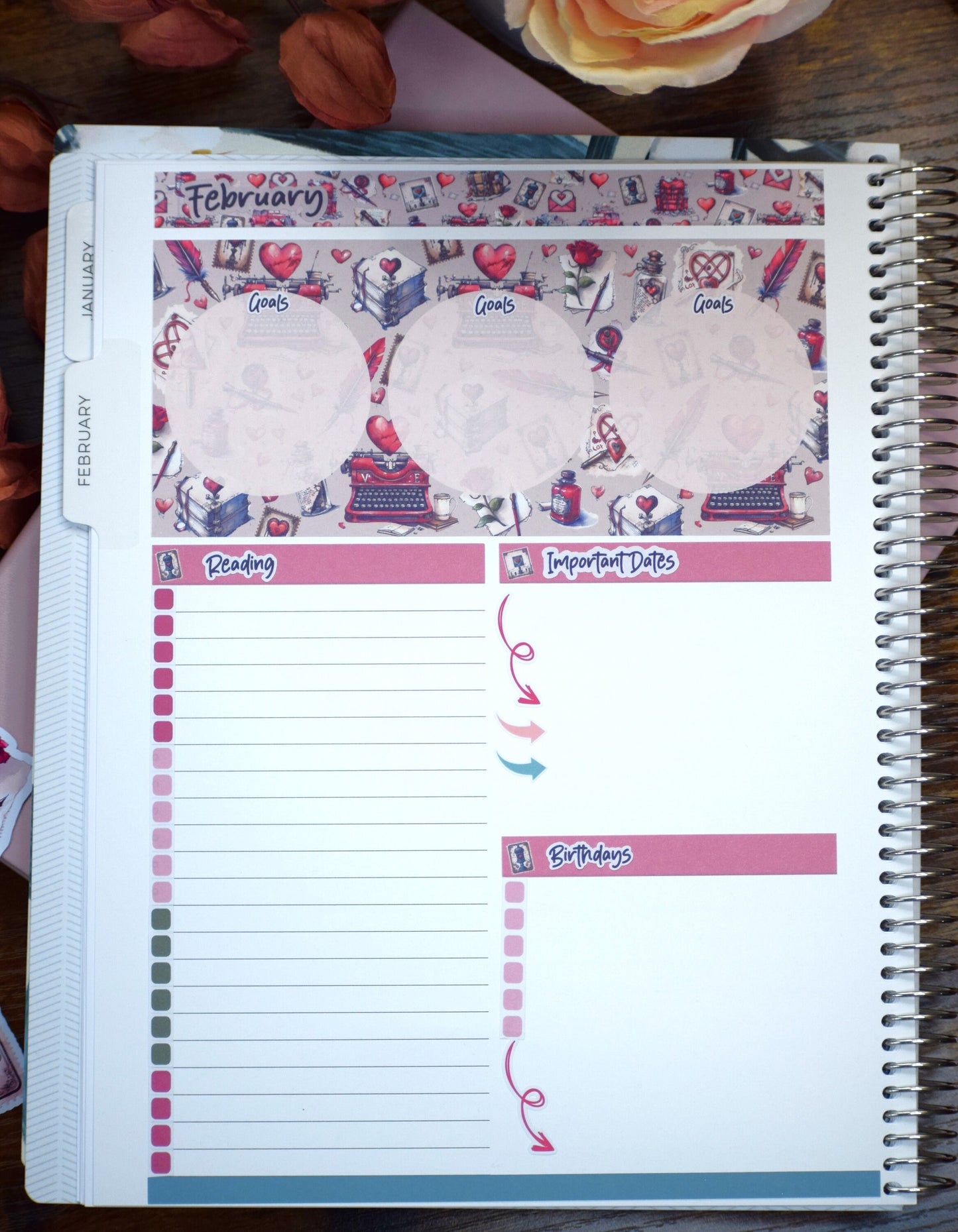 Plum Paper 8.5x11 Monthly Dashboard Planner Stickers #19 Traveling Love Letter