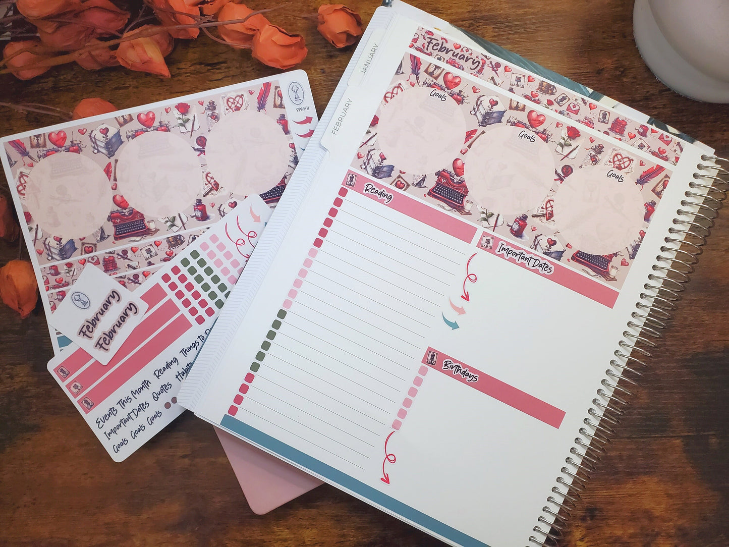 Plum Paper 8.5x11 Monthly Dashboard Planner Stickers #19 Traveling Love Letter