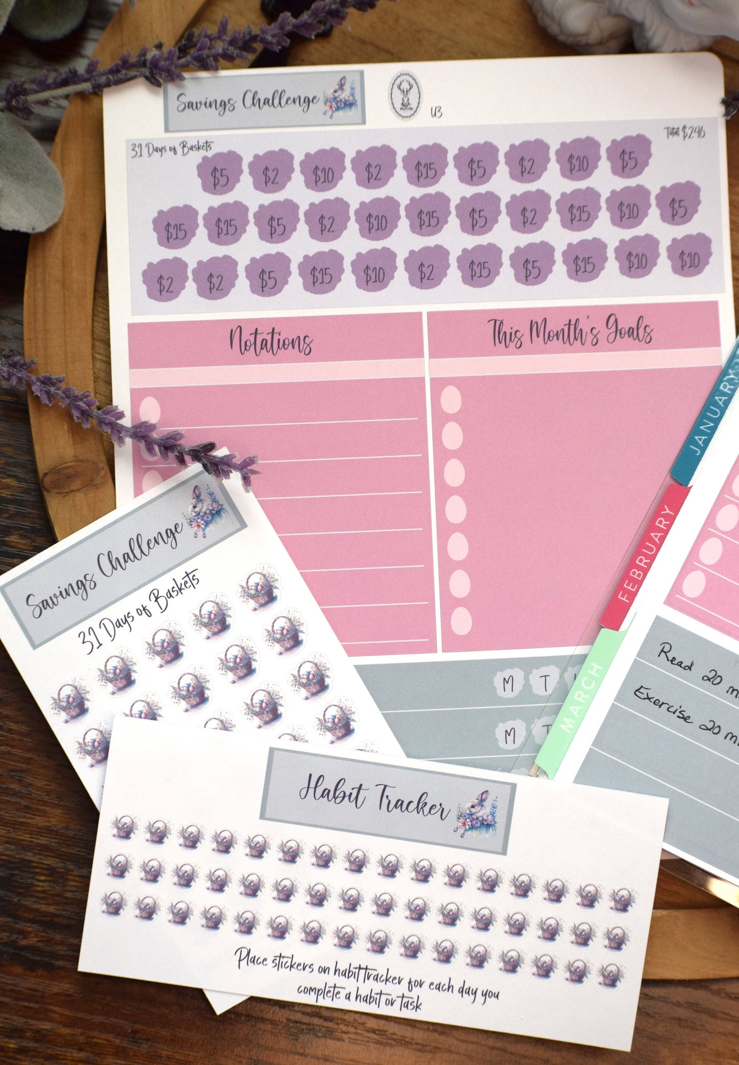 Budget Kit Add-On for the Erin Condren 7x9 and 8.5x11 Monthly Planners, Easter #3