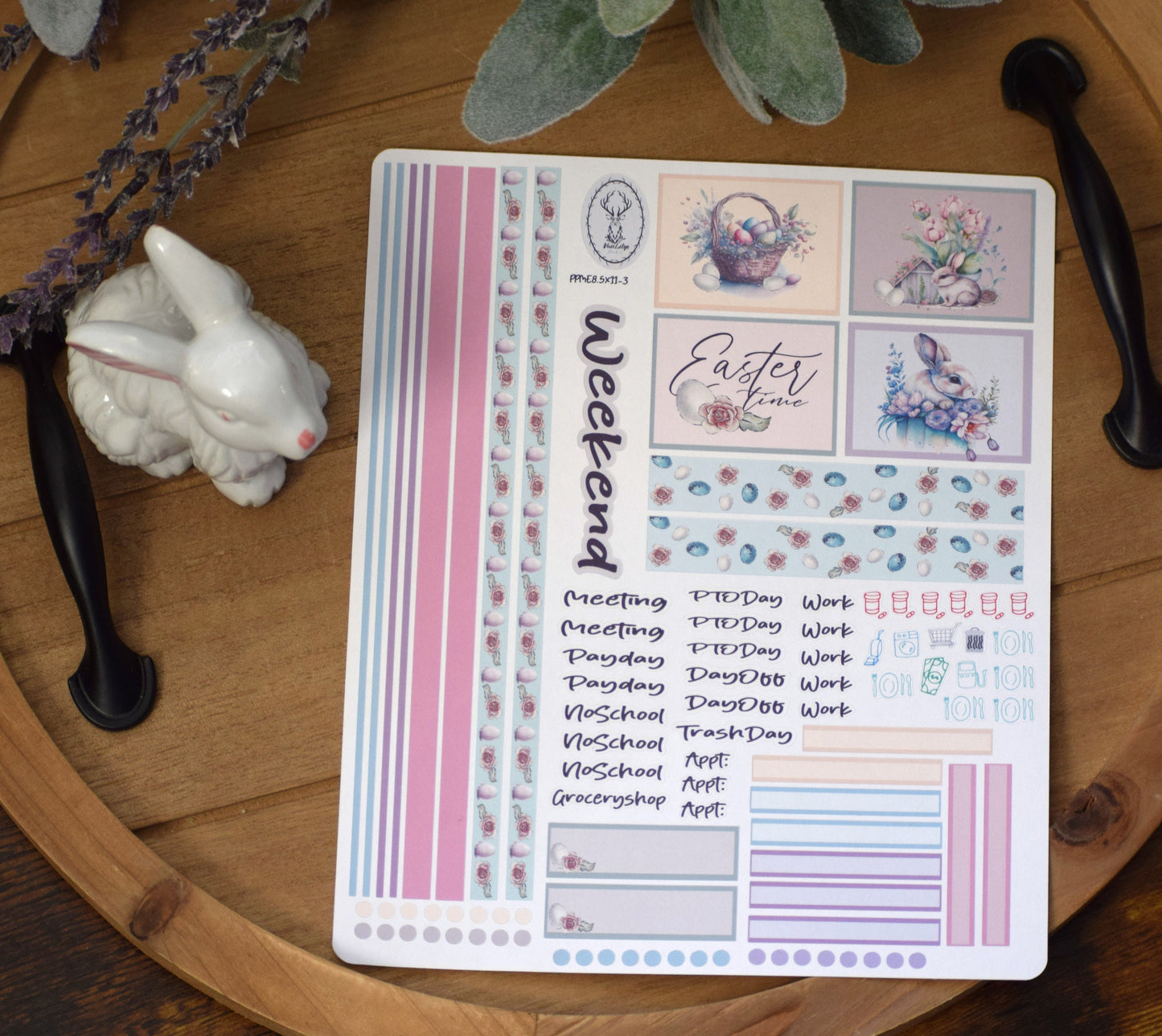 Plum Paper 8.5x11 ME, Weekly Planner Sticker Kit #3, Easter