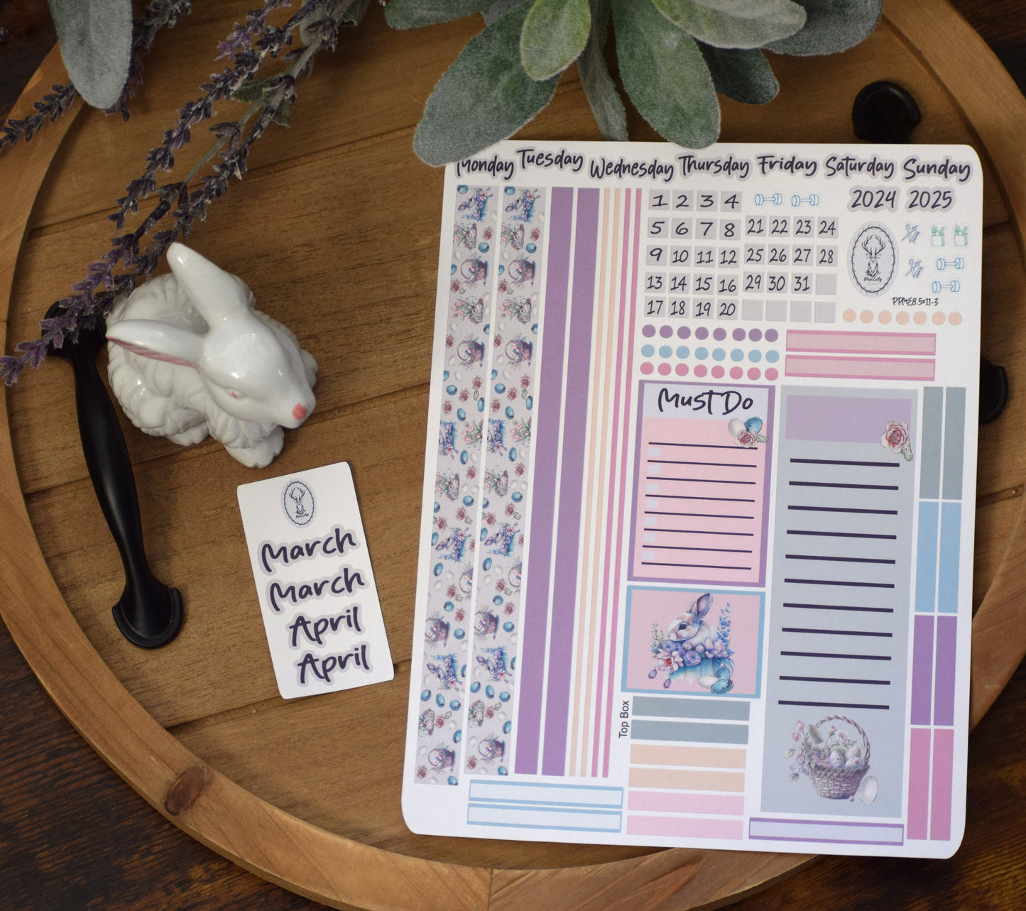 Plum Paper 8.5x11 ME, Weekly Planner Sticker Kit #3, Easter