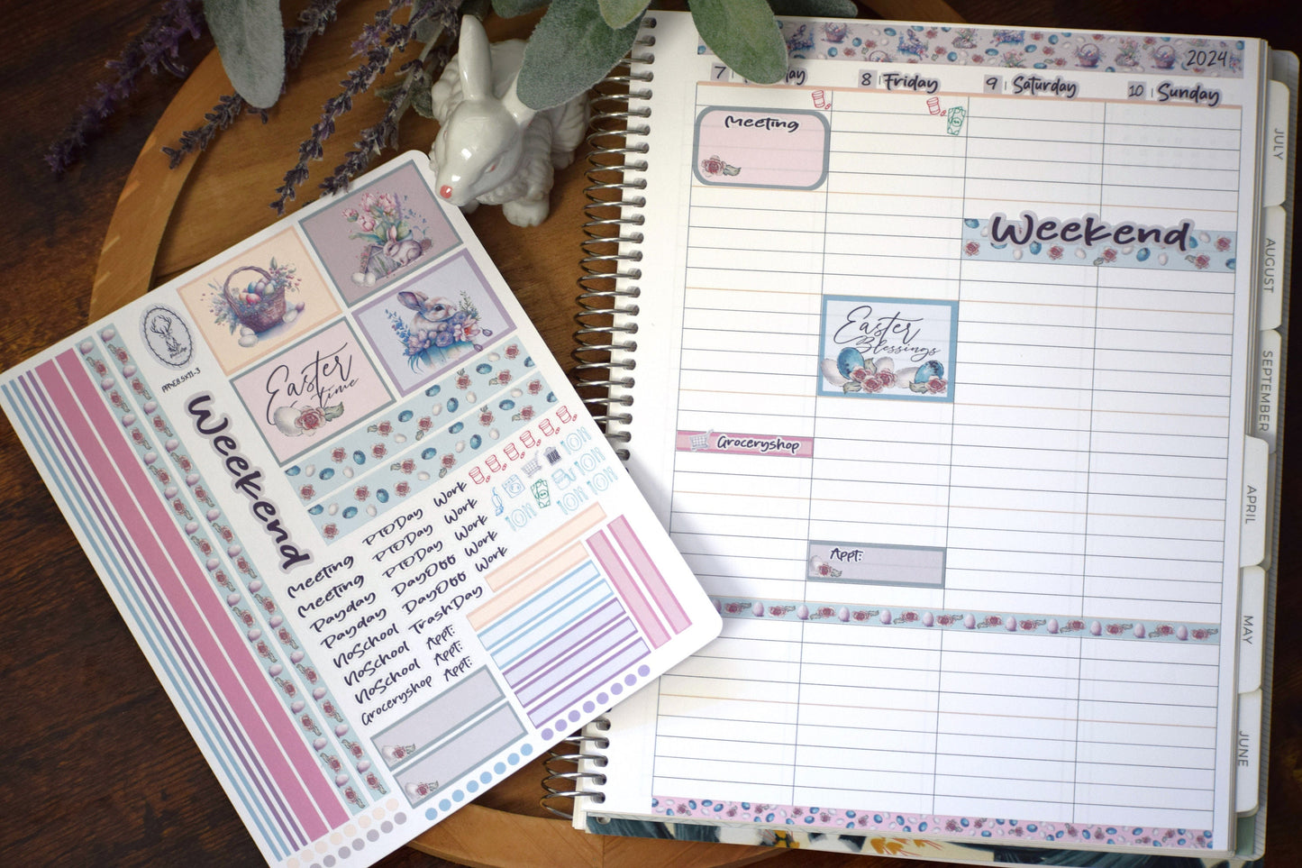 Plum Paper 8.5x11 ME, Weekly Planner Sticker Kit #3, Easter