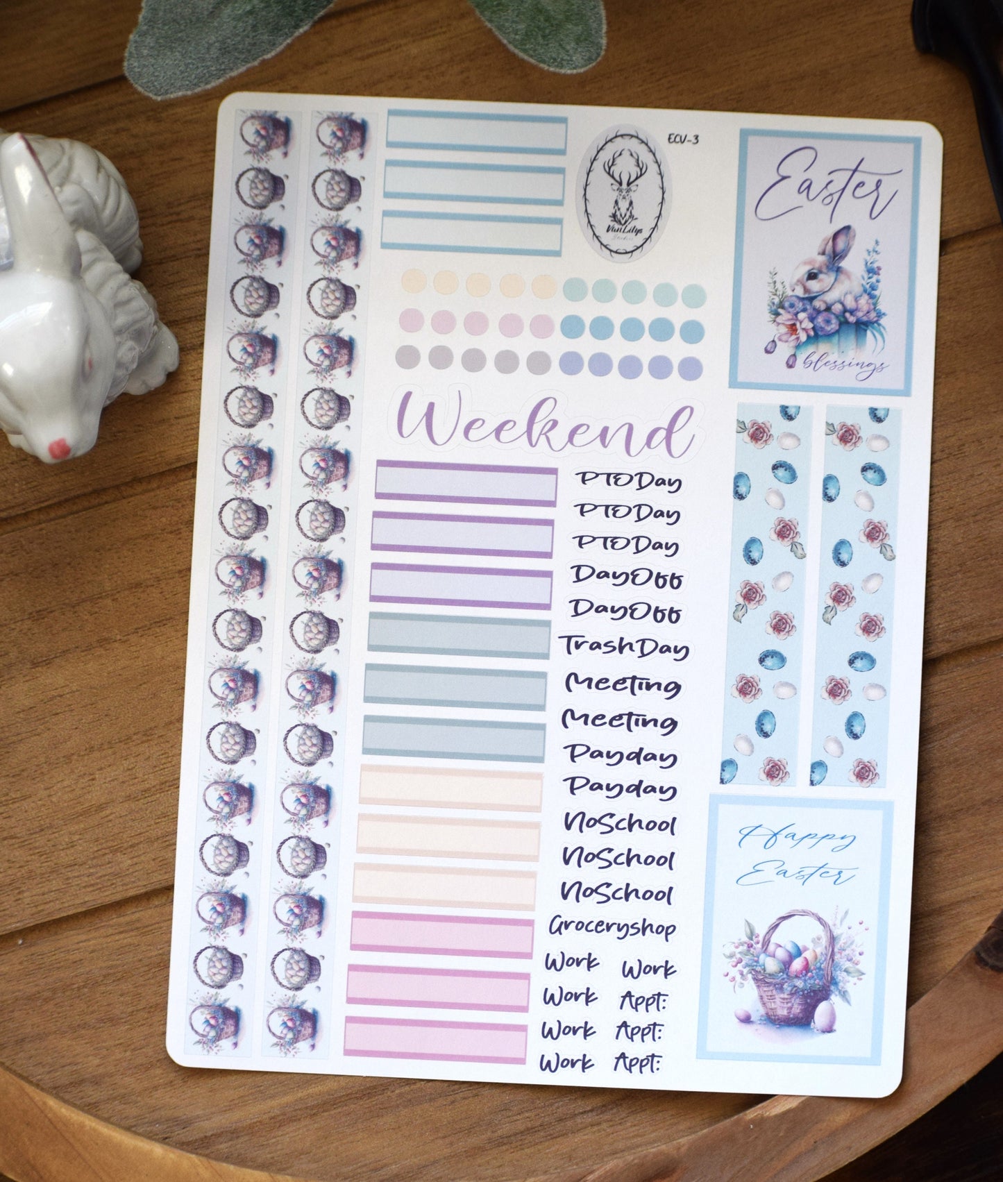 Erin Condren 7x9| Live Rich Planner Sticker Kit, Easter #3