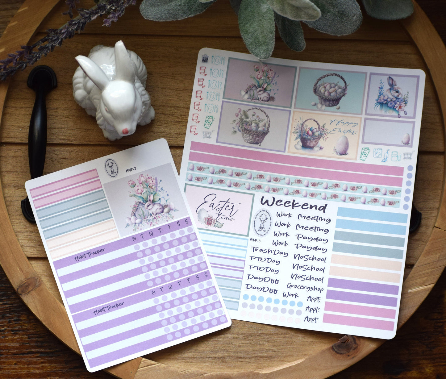 Plum Paper 7x9 Vertical Priorities Weekly Planner Sticker Kit #3, Easter