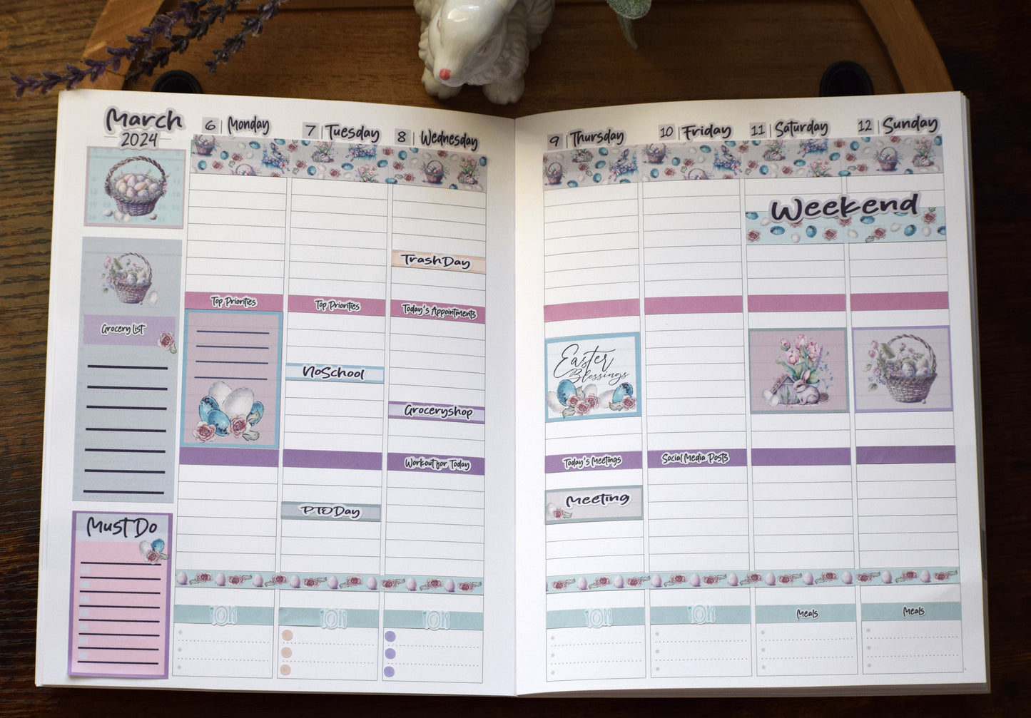 Plum Paper 7x9 MAE Weekly Planner Sticker Kit #3, Easter