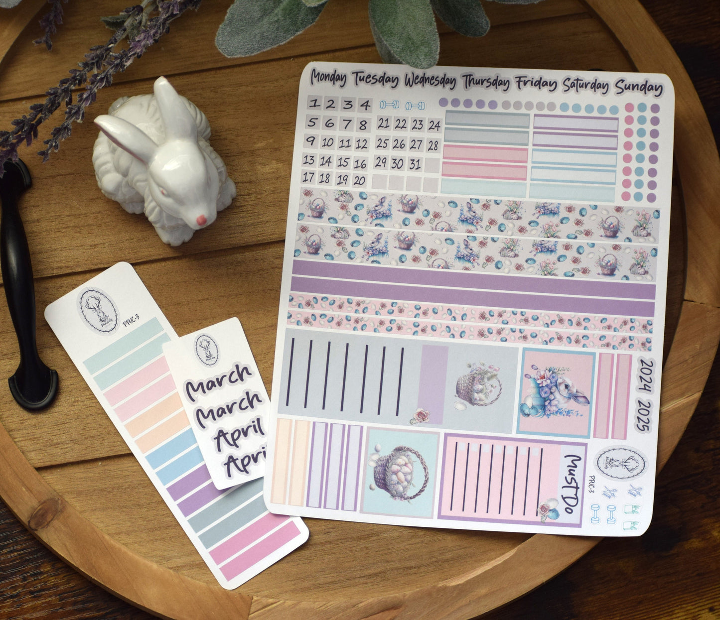 Plum Paper 7x9 Vertical Columns Weekly Planner Sticker Kit #3, Easter