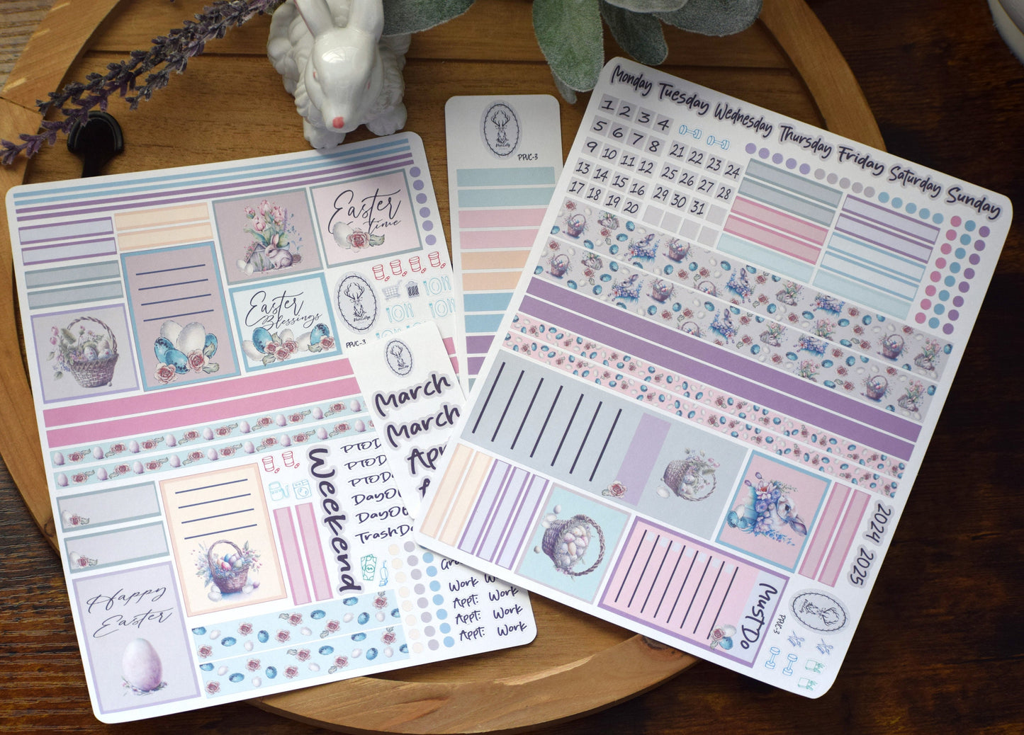 Plum Paper 7x9 Vertical Columns Weekly Planner Sticker Kit #3, Easter