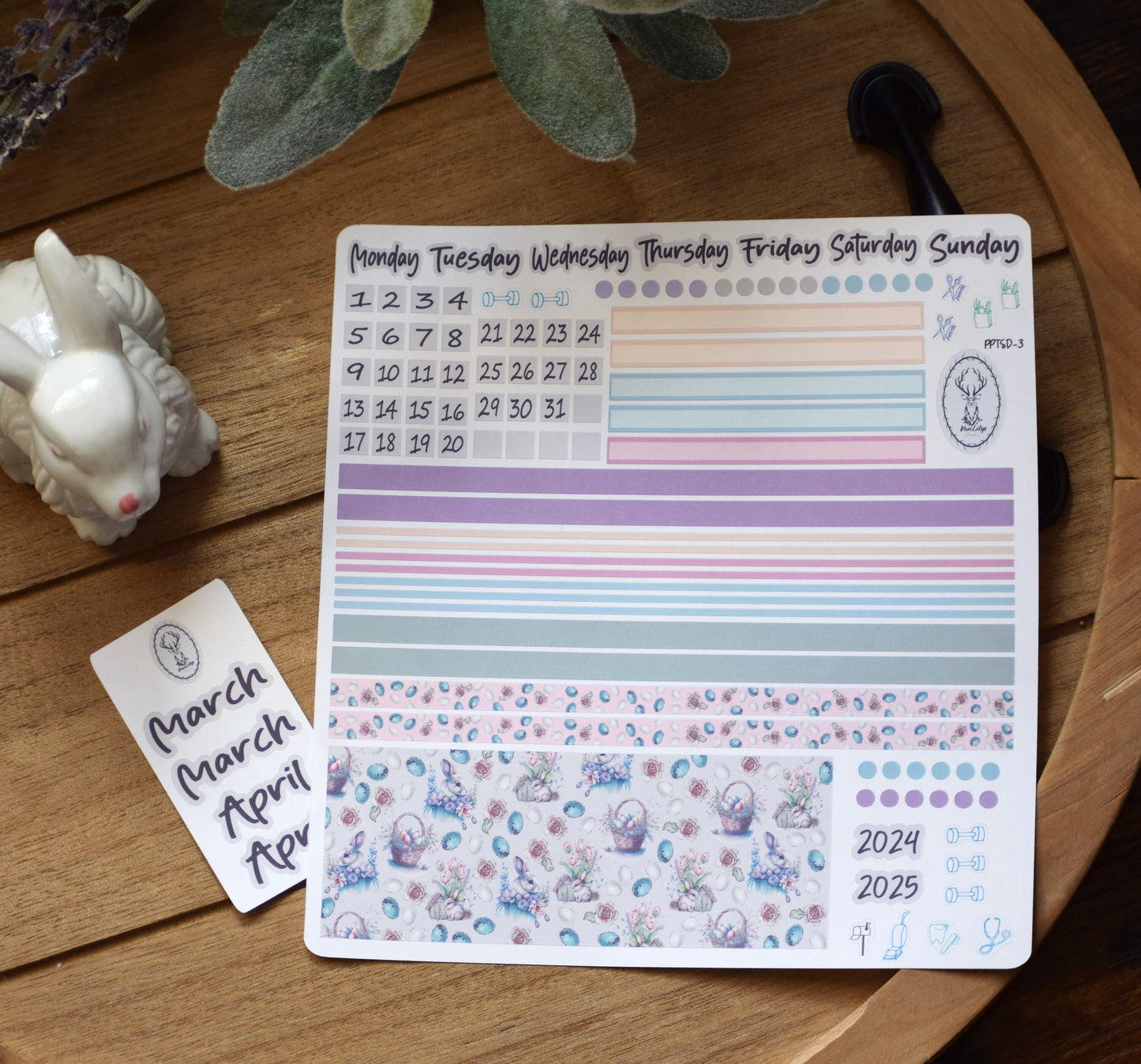 Plum Paper 7x9 Two Sided Days Weekly Planner Sticker Kit #3, Easter
