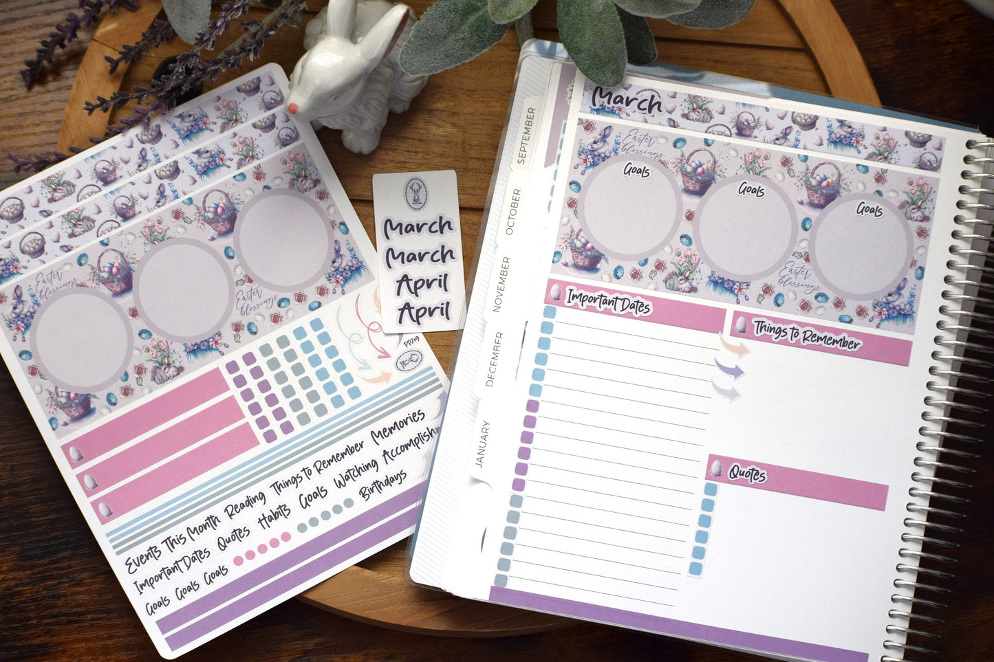 Plum Paper Monthly Dashboard Planner Stickers #3, Easter