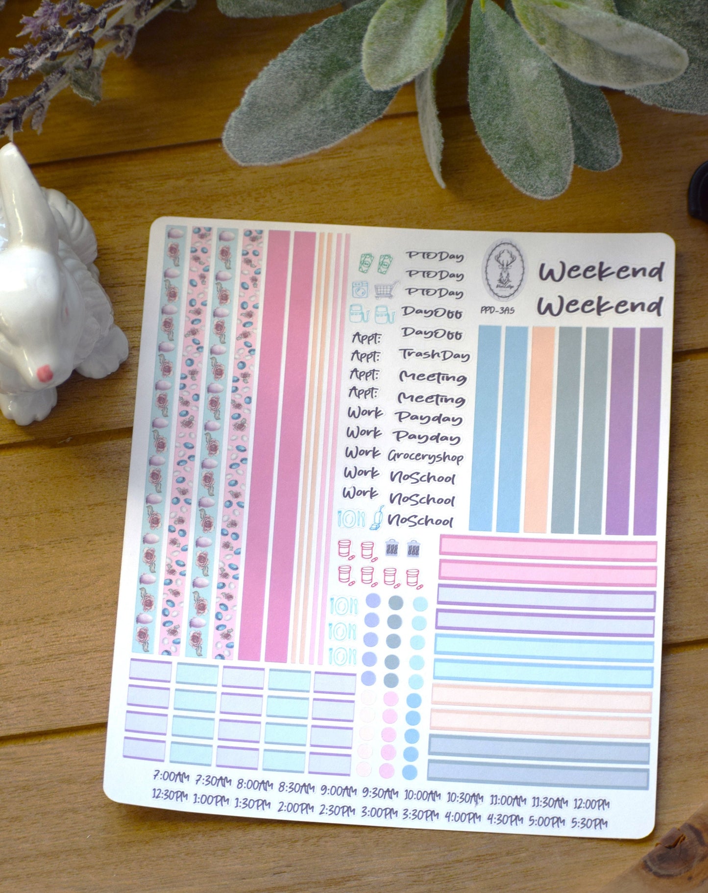 Plum Paper A5 Daily Weekly Planner Sticker Kit #3, Easter