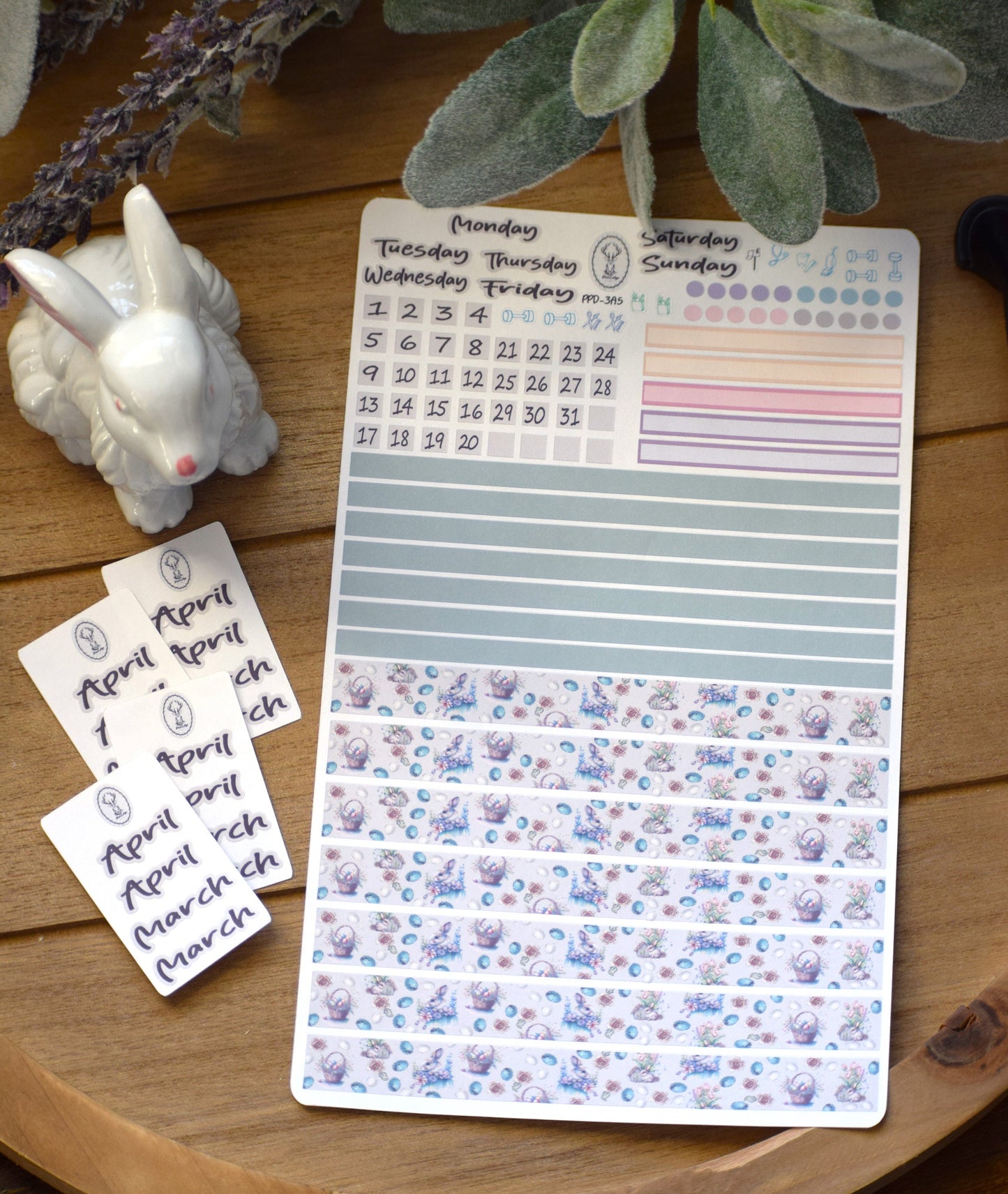 Plum Paper A5 Daily Weekly Planner Sticker Kit #3, Easter