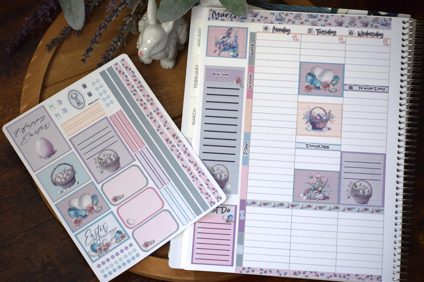 Plum Paper 8.5x11 ME, Weekly Planner Sticker Kit #3, Easter