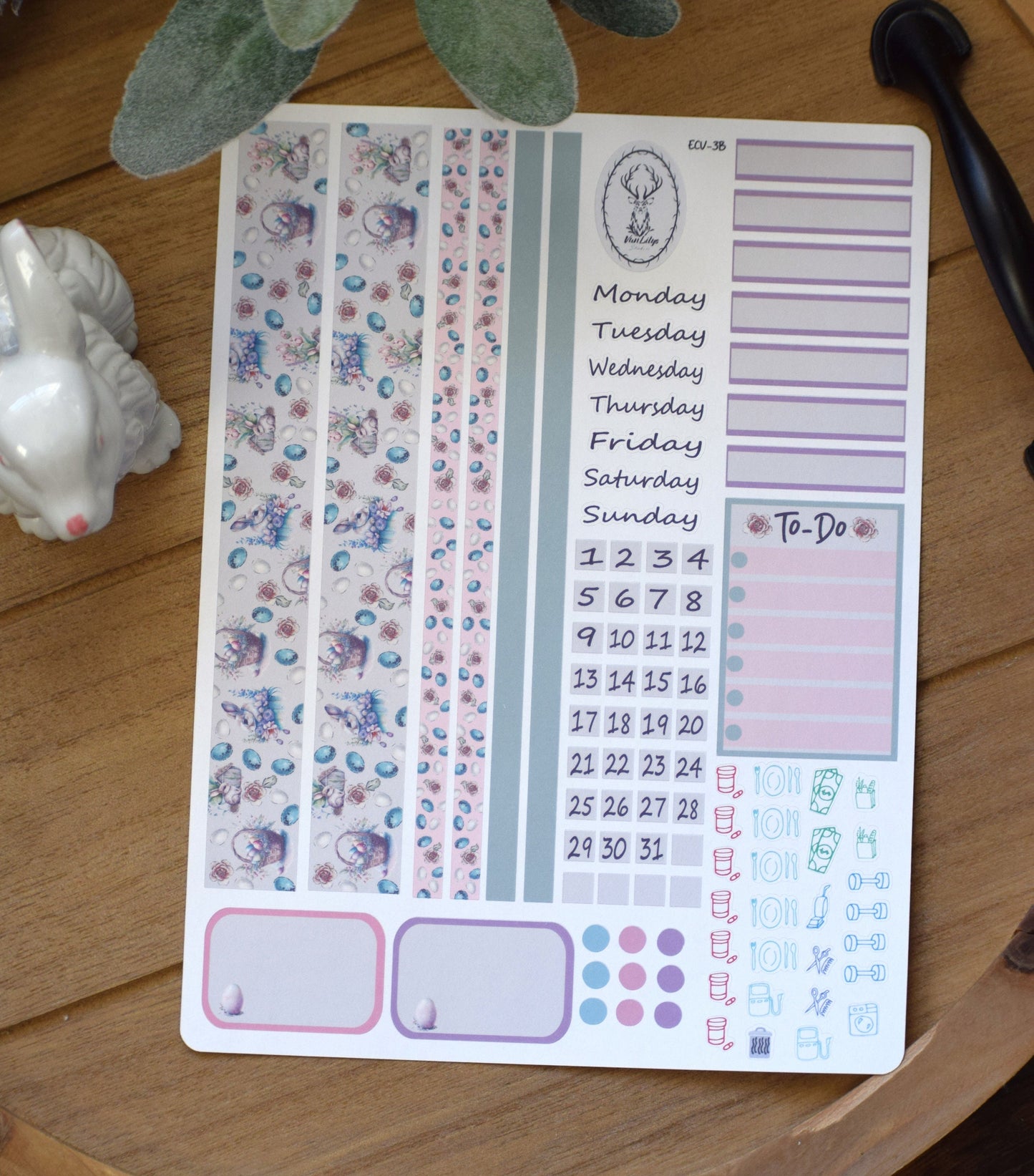 Erin Condren 7x9| Live Rich Planner Sticker Kit, Easter #3