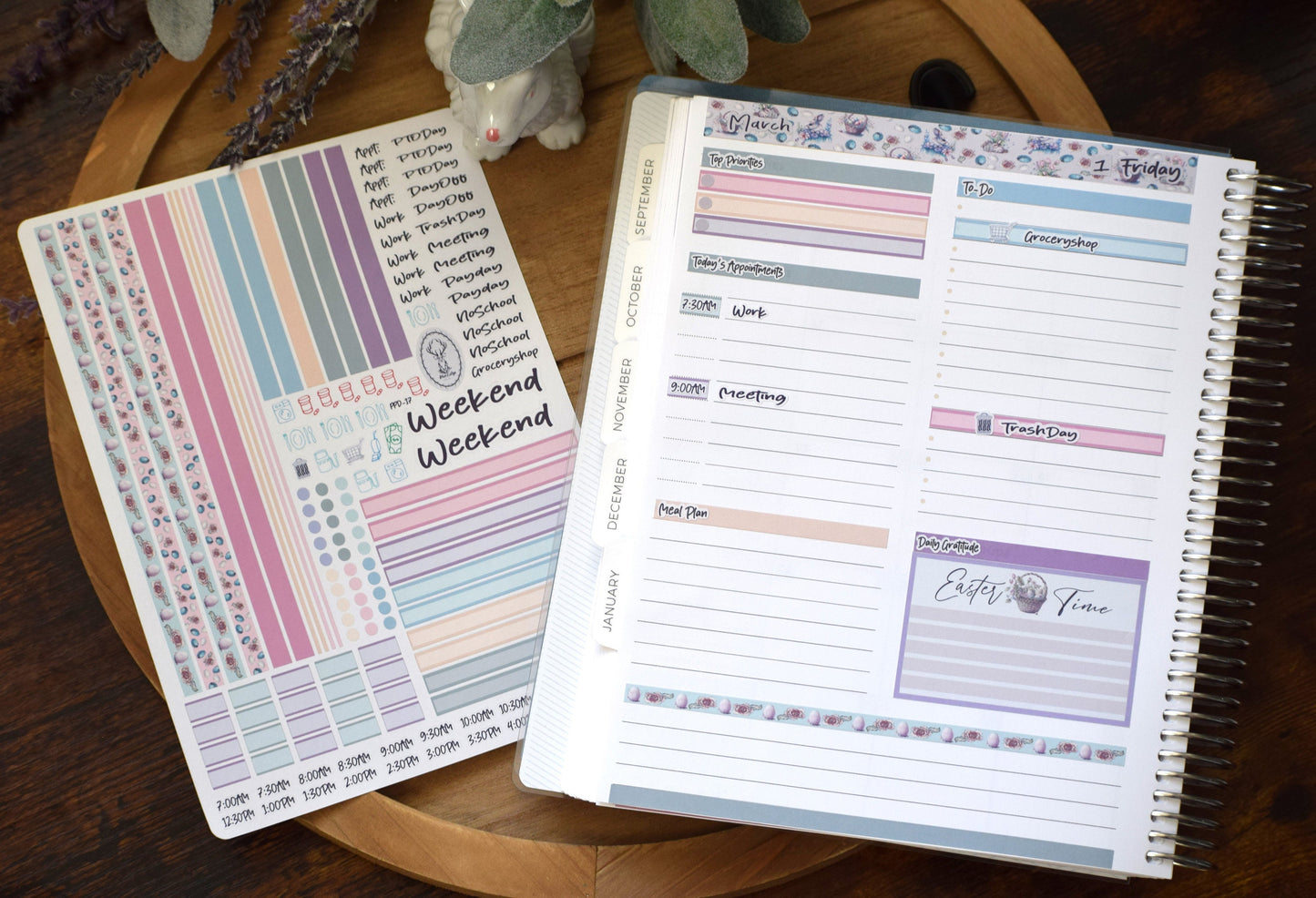 Plum Paper 7x9 Daily Weekly Planner Sticker Kit #3, Easter