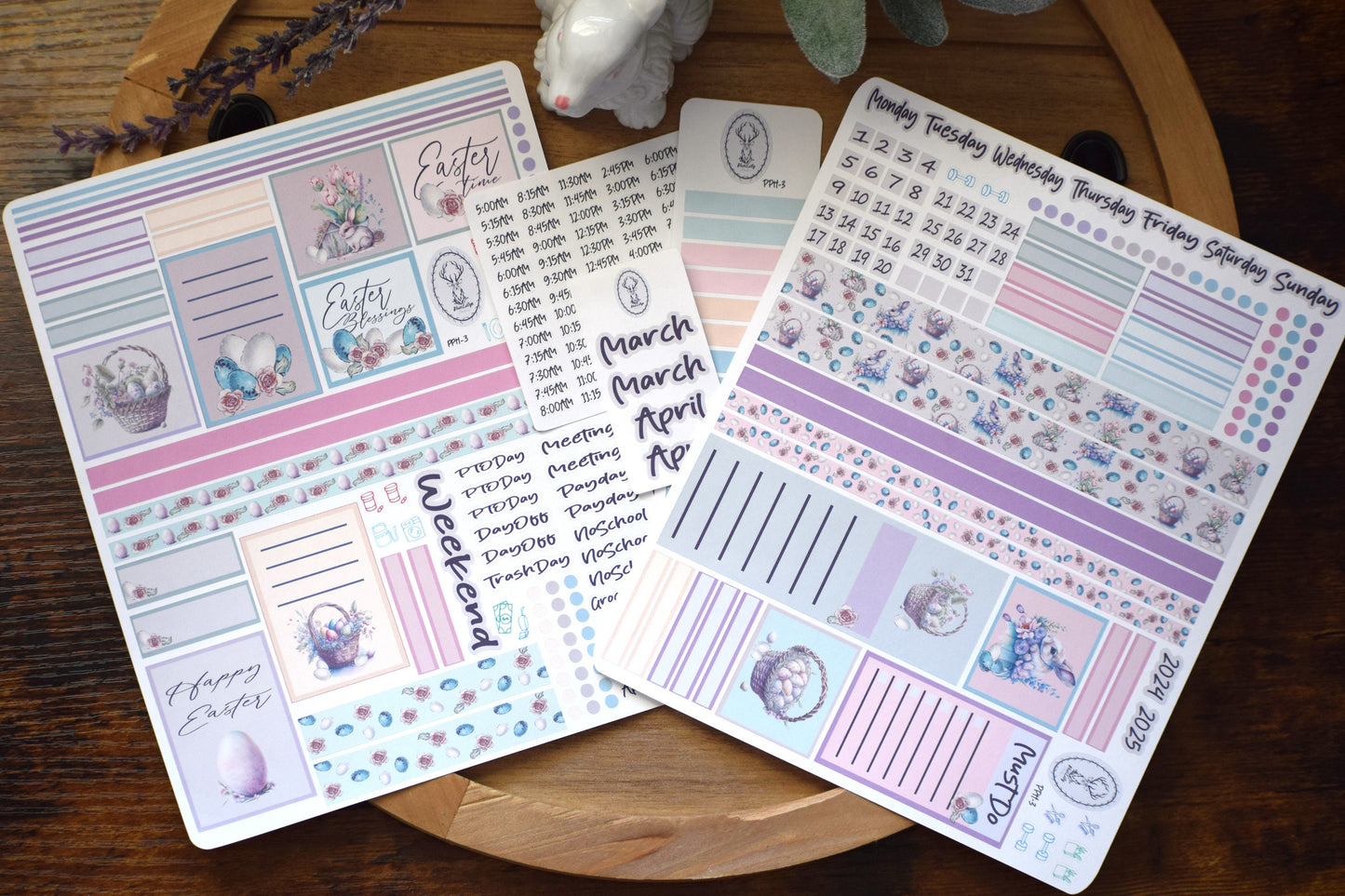Plum Paper 7x9 Hourly Weekly Planner Sticker Kit #3, Easter