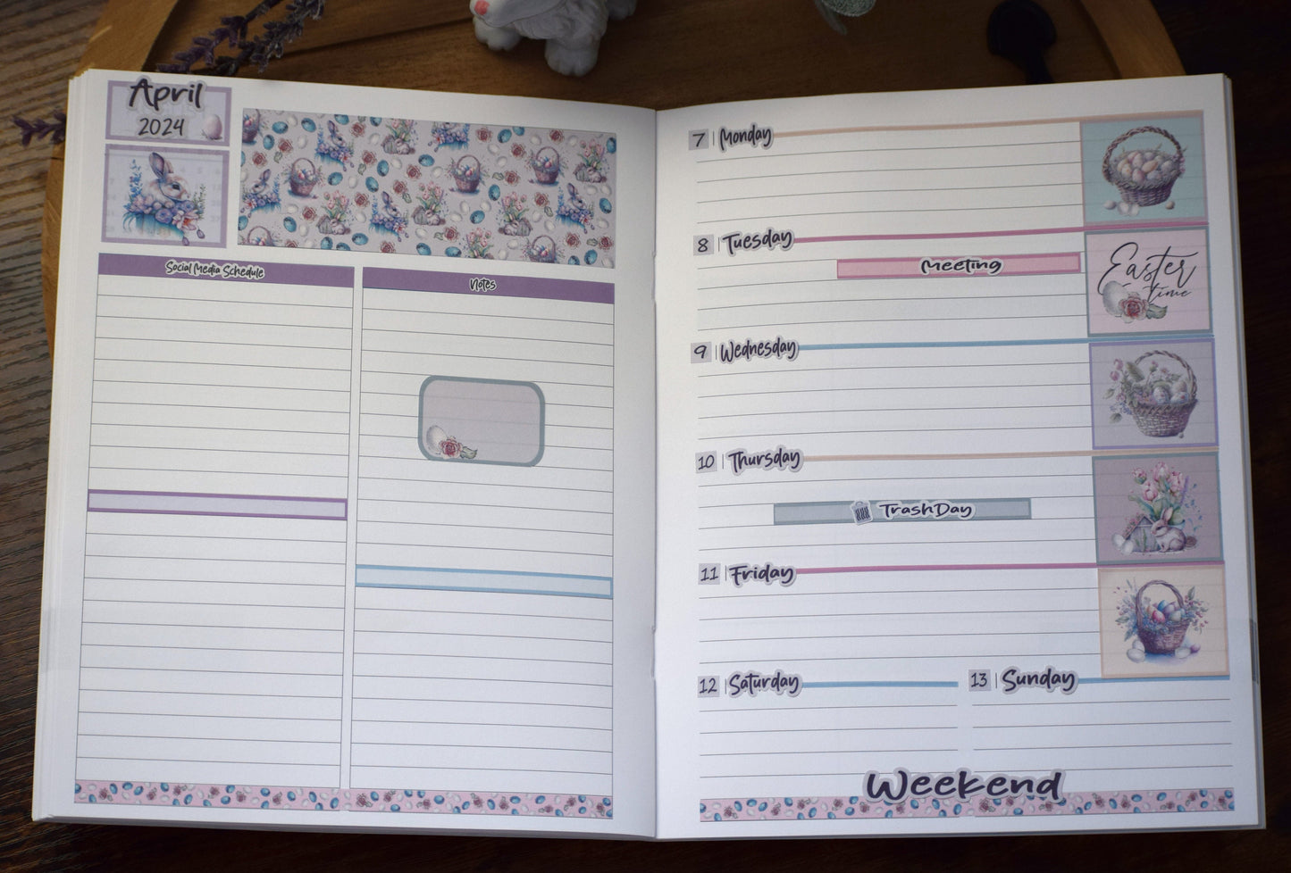 Plum Paper 7x9 Notes And Days Weekly Planner Sticker Kit #3, Easter