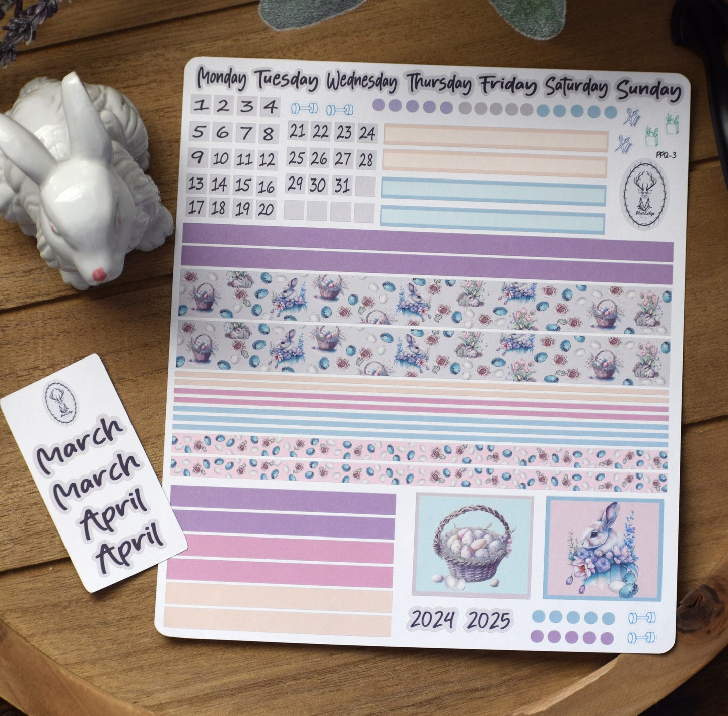 Plum Paper 7x9 Quad Lined and Blank Weekly Planner Sticker Kit #3, Easter