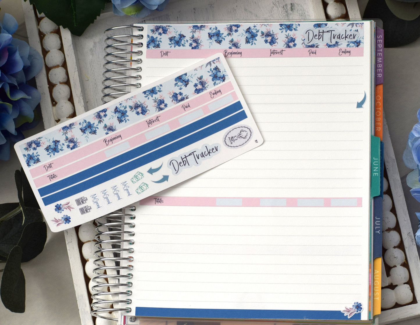 Budget Sticker Kit, Blue Flower