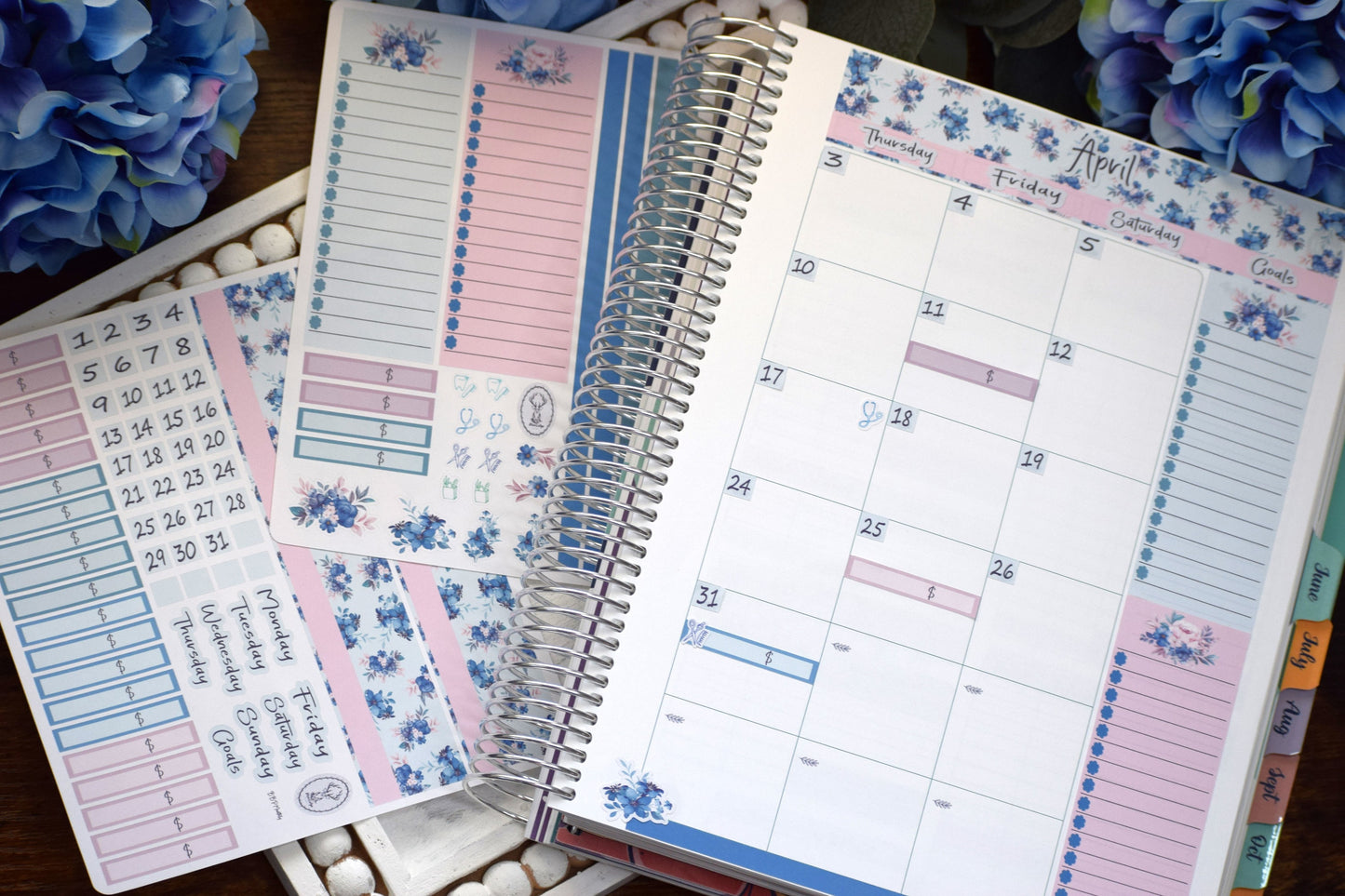 TBM BBP Workbook Sticker Kit, Blue Flower #2