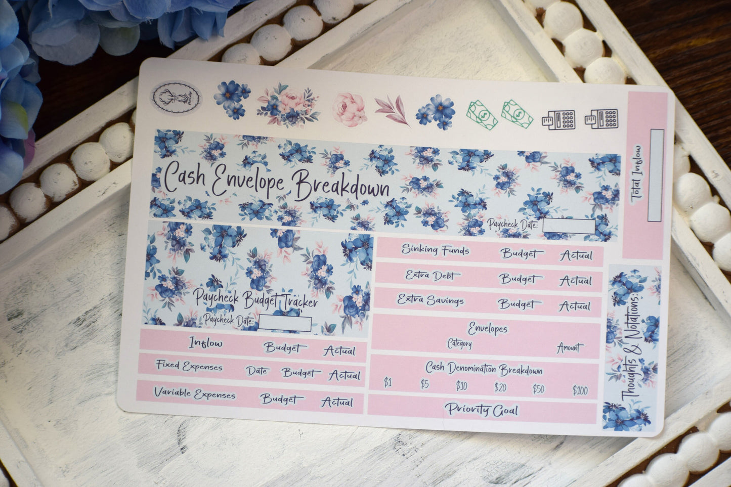 TBM BBP Workbook Sticker Kit, Blue Flower #2