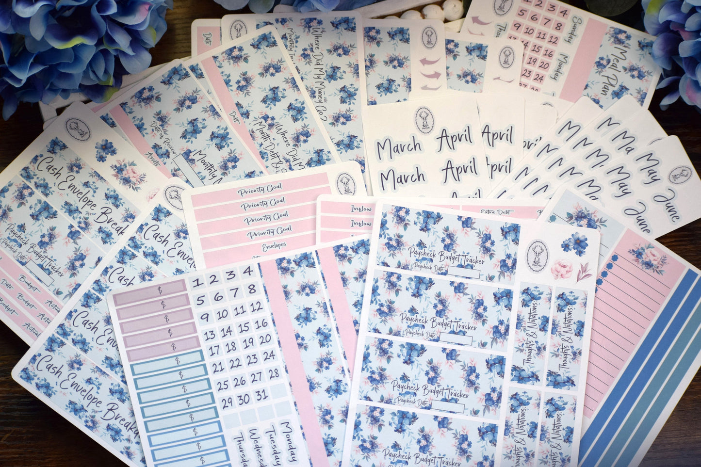 TBM BBP Workbook Sticker Kit, Blue Flower #2