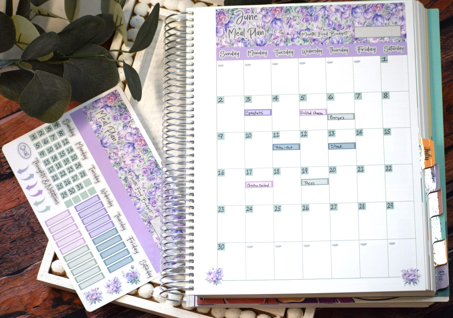TBM BBP Workbook Sticker Kit, Purple Blooms