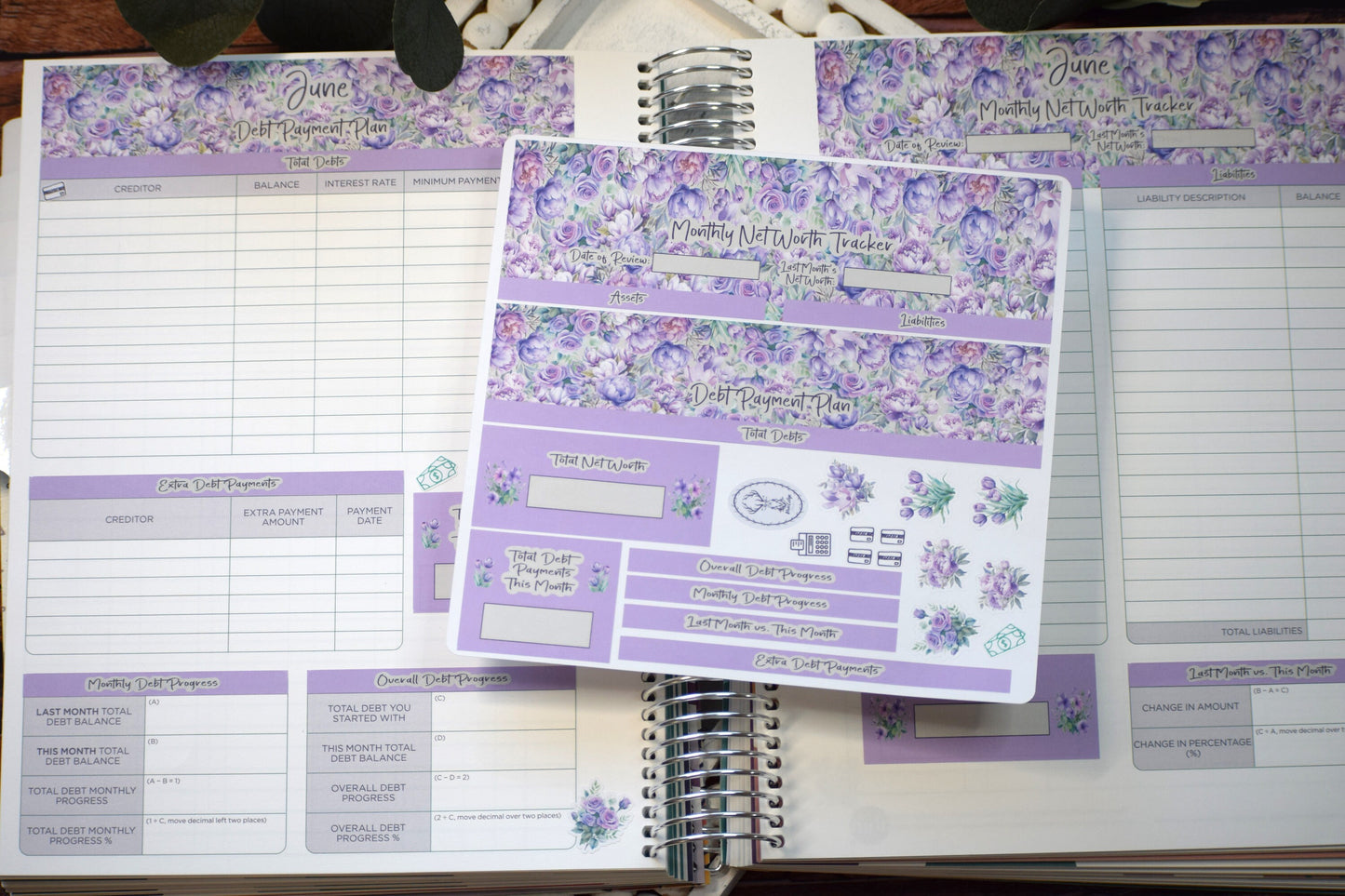 TBM BBP Workbook Sticker Kit, Purple Blooms