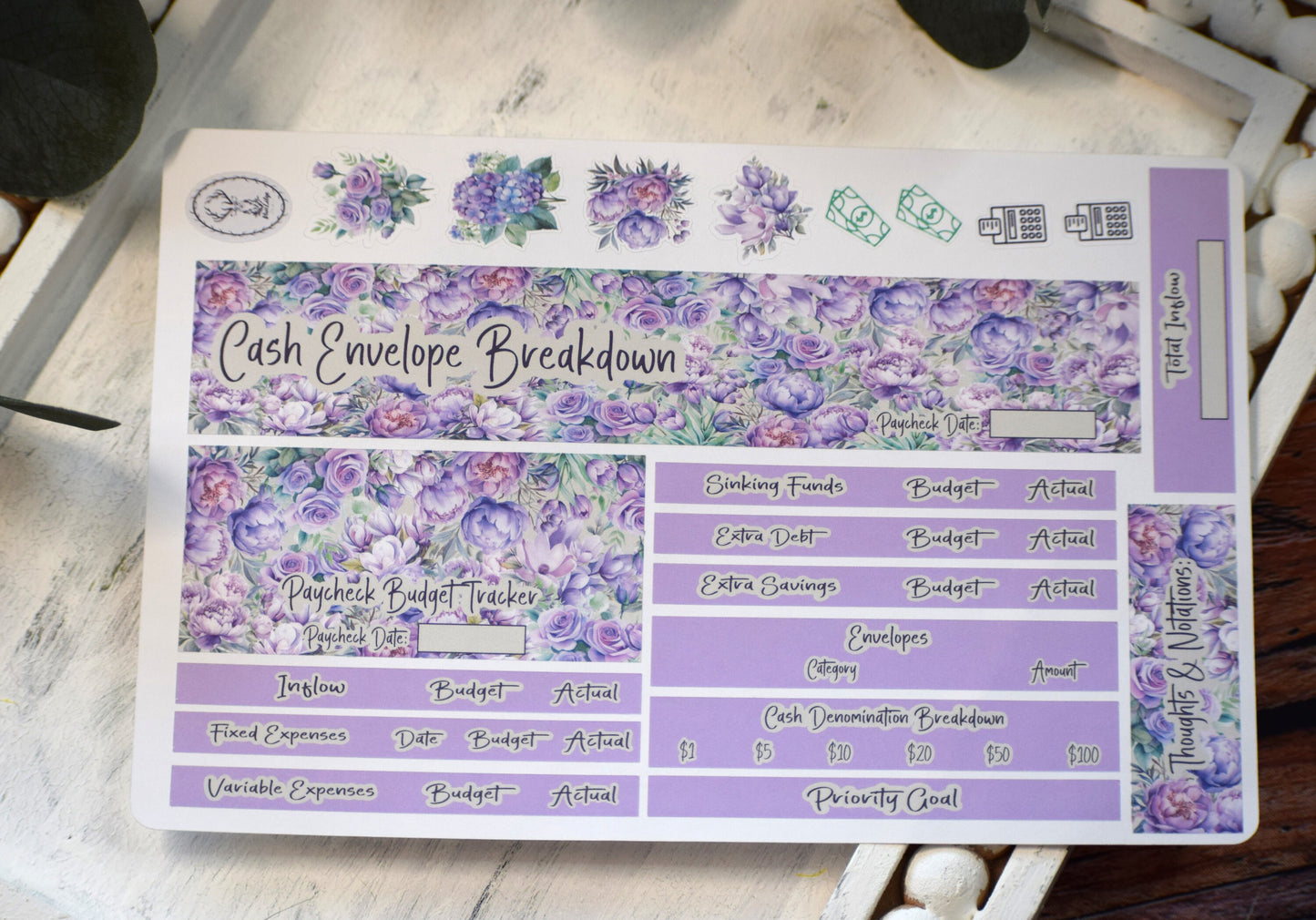 TBM BBP Workbook Sticker Kit, Purple Blooms