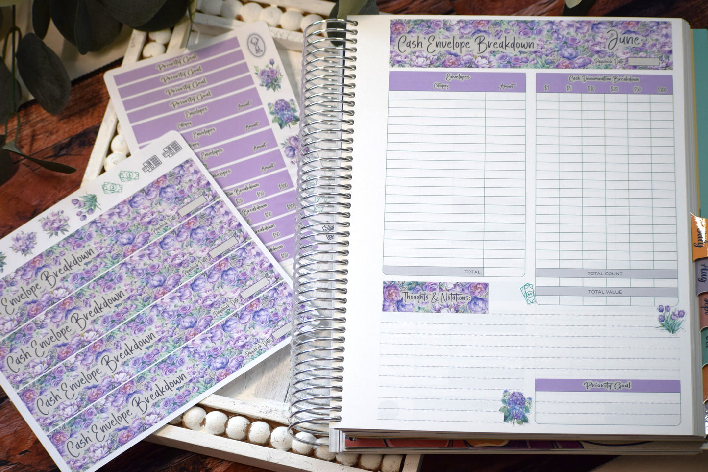 TBM BBP Workbook Sticker Kit, Purple Blooms