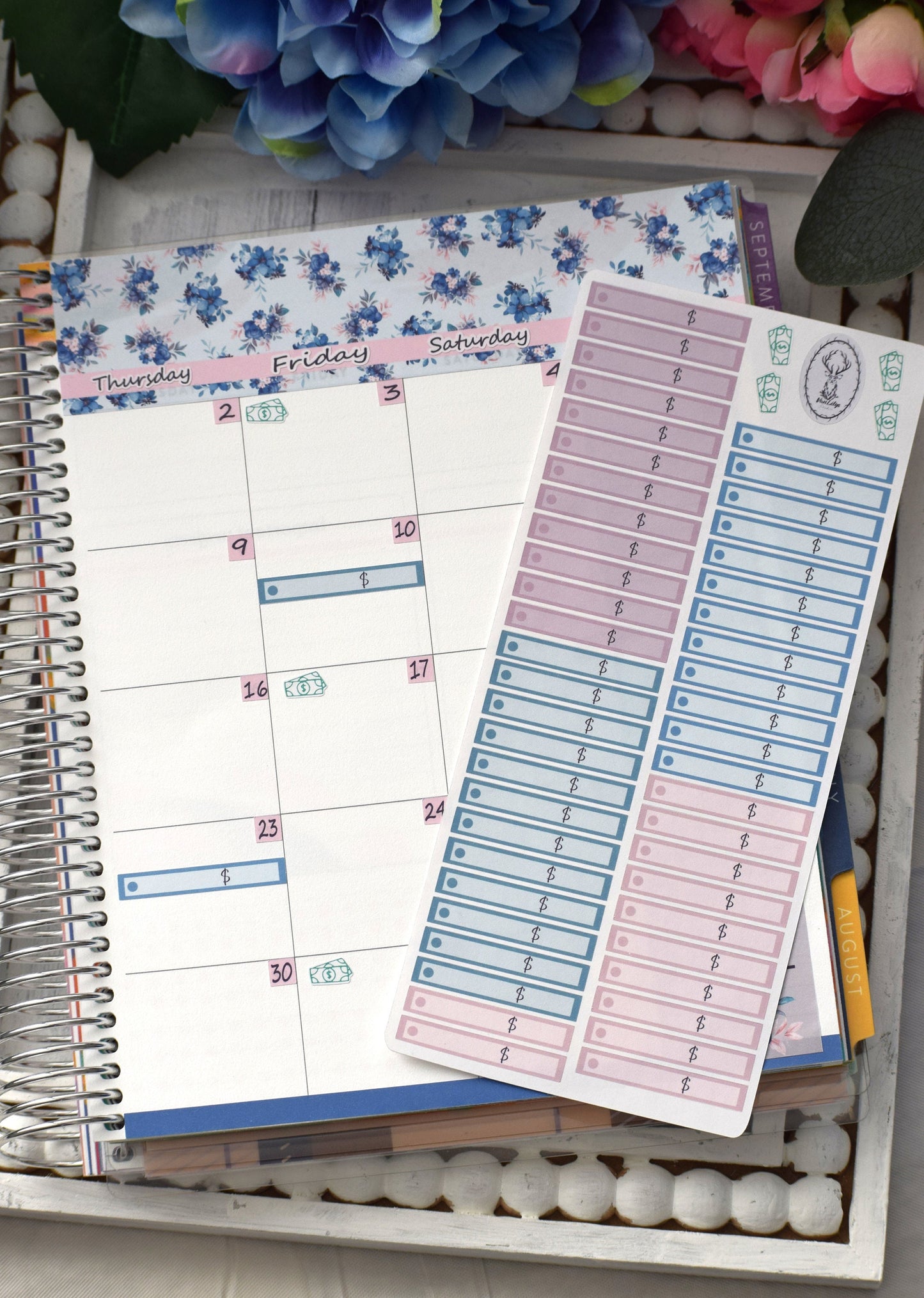 Budget Sticker Kit, Blue Flower