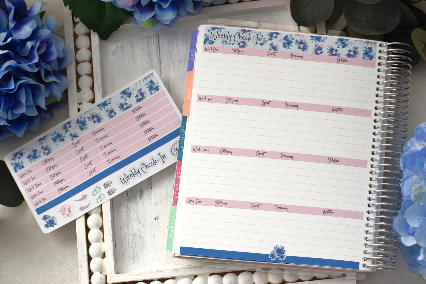 Budget Sticker Kit, Blue Flower