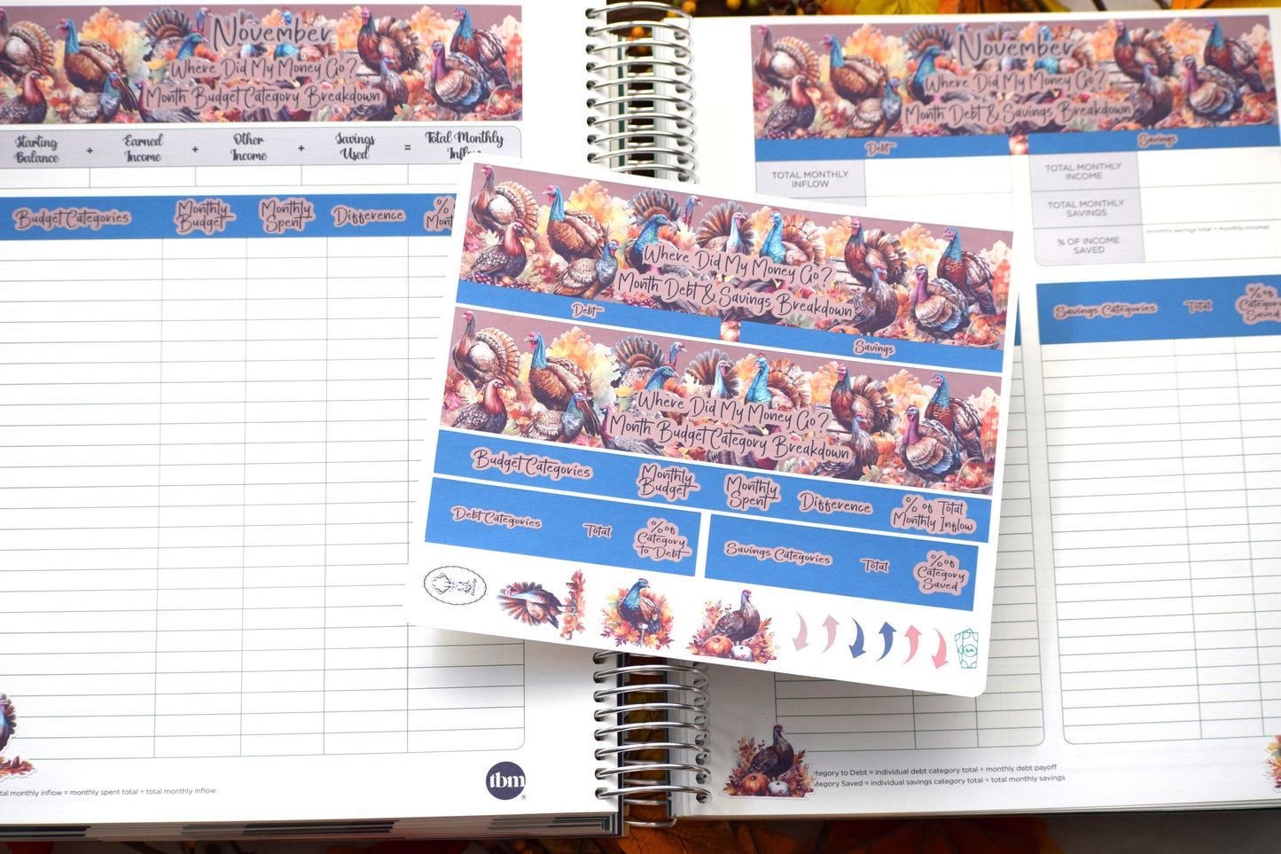 TBM BBP Workbook Sticker Kit, Turkeys!