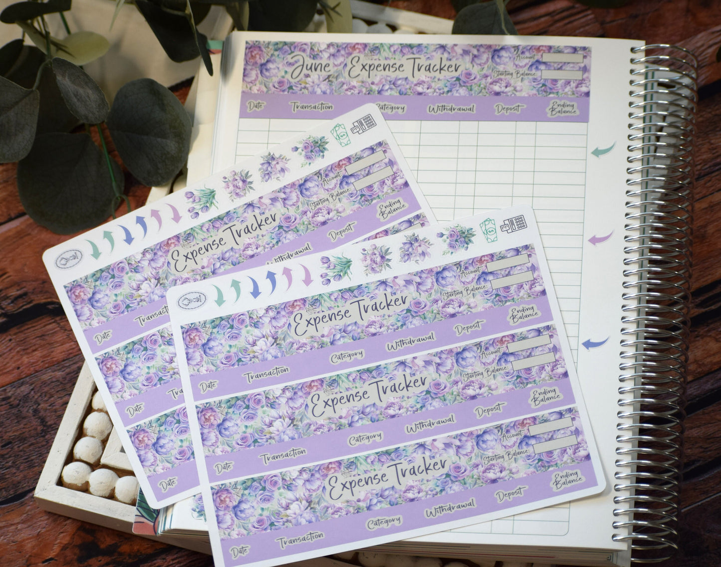 TBM BBP Workbook Sticker Kit, Purple Blooms