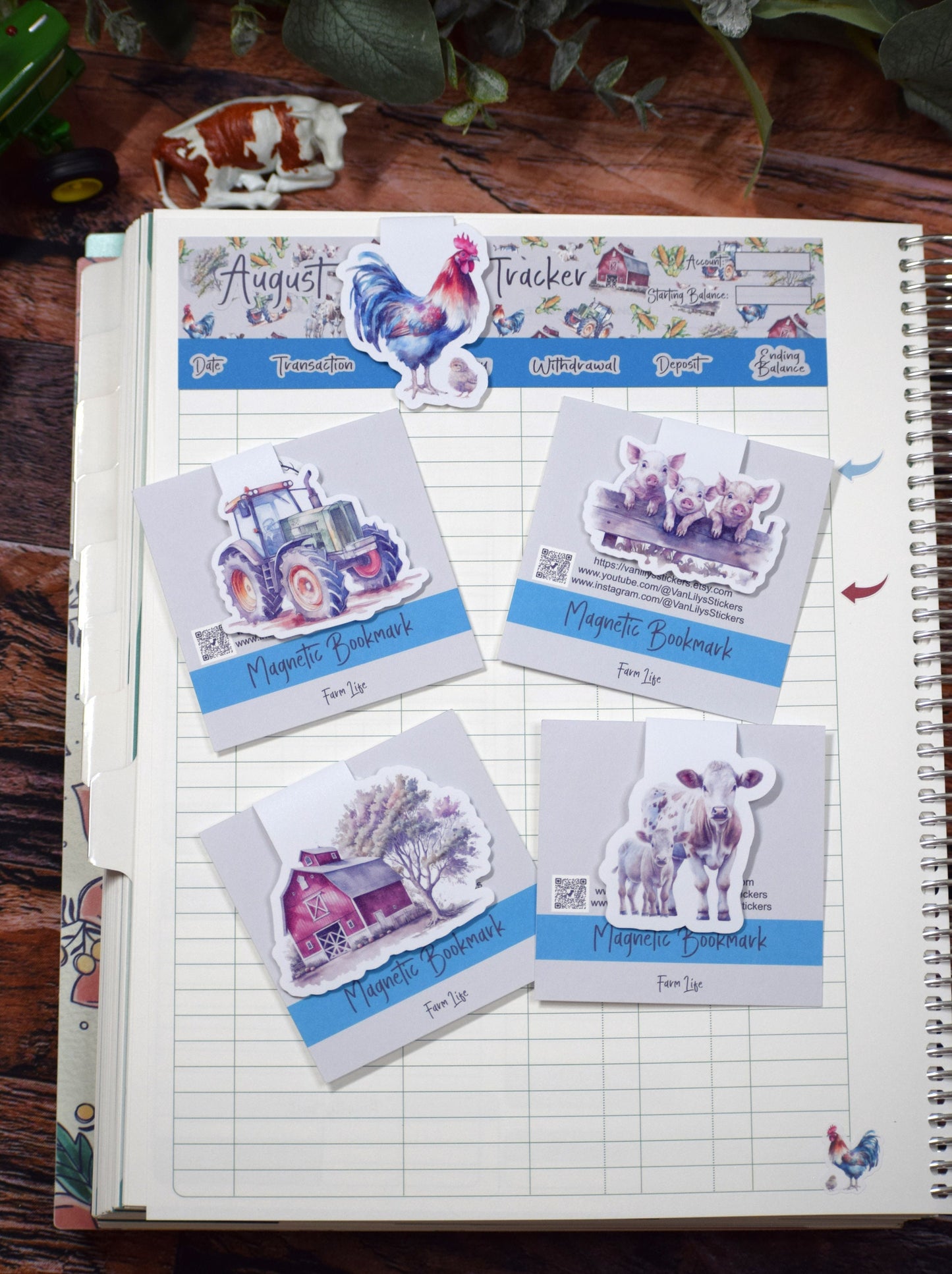 Magnetic Bookmarks, Farm Life Theme