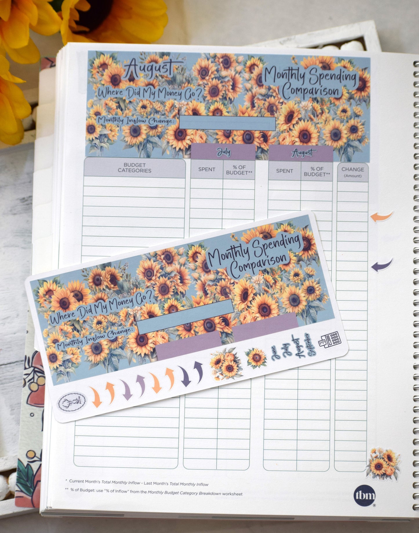 TBM BBP Workbook Sticker Kit, Sunflower Sunshine
