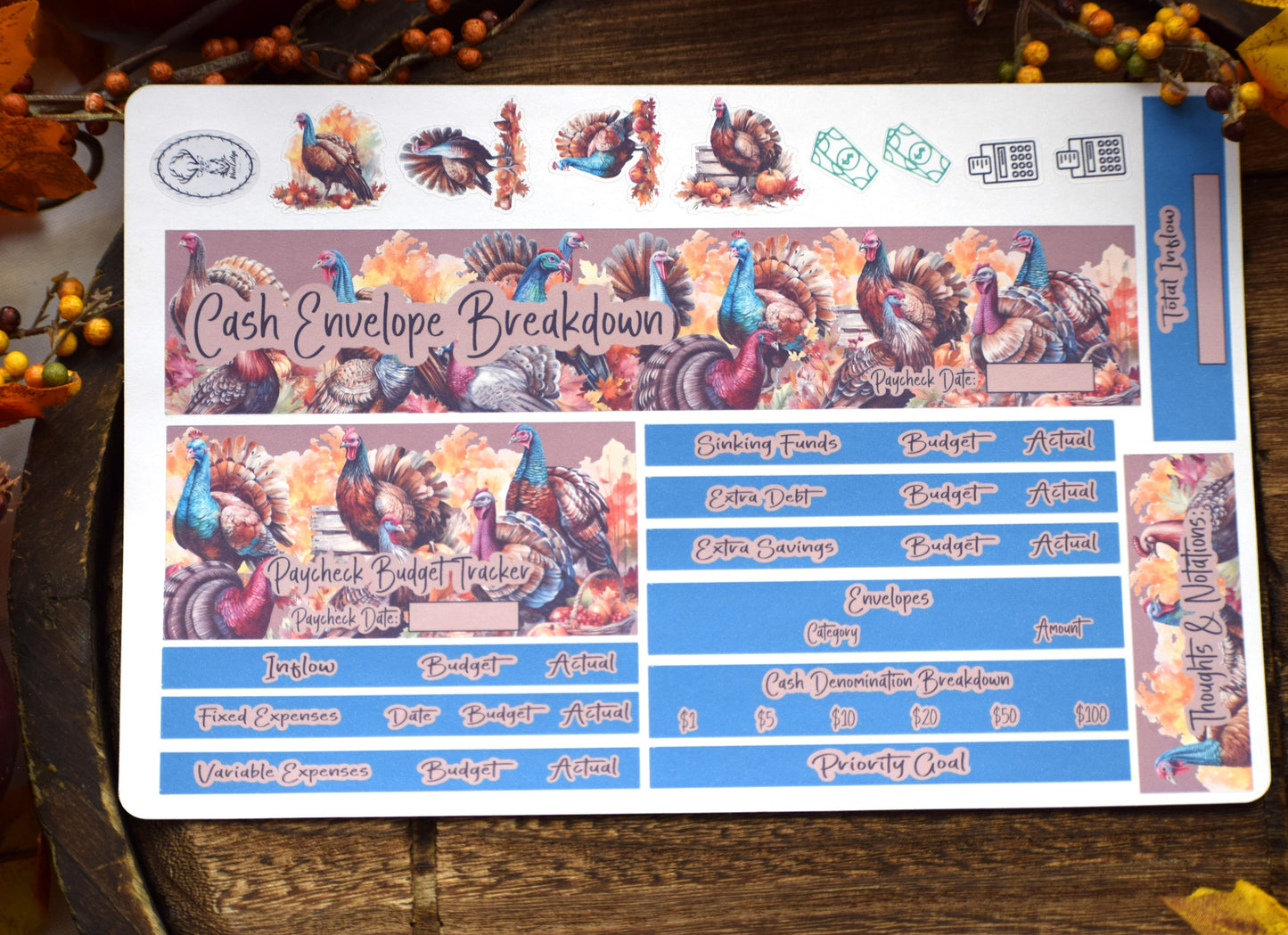 TBM BBP Workbook Sticker Kit, Turkeys!