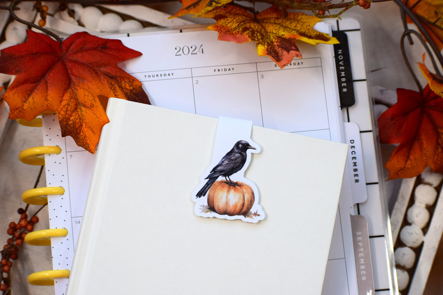 Magnetic Bookmarks, Pumpkins and Crows